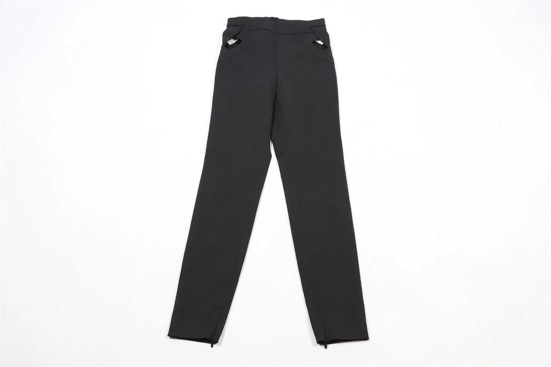 GUCCI BLACK VINTAGE COTTON BLEND SKINNY PANTS IT 36 UK 4 - Image 2