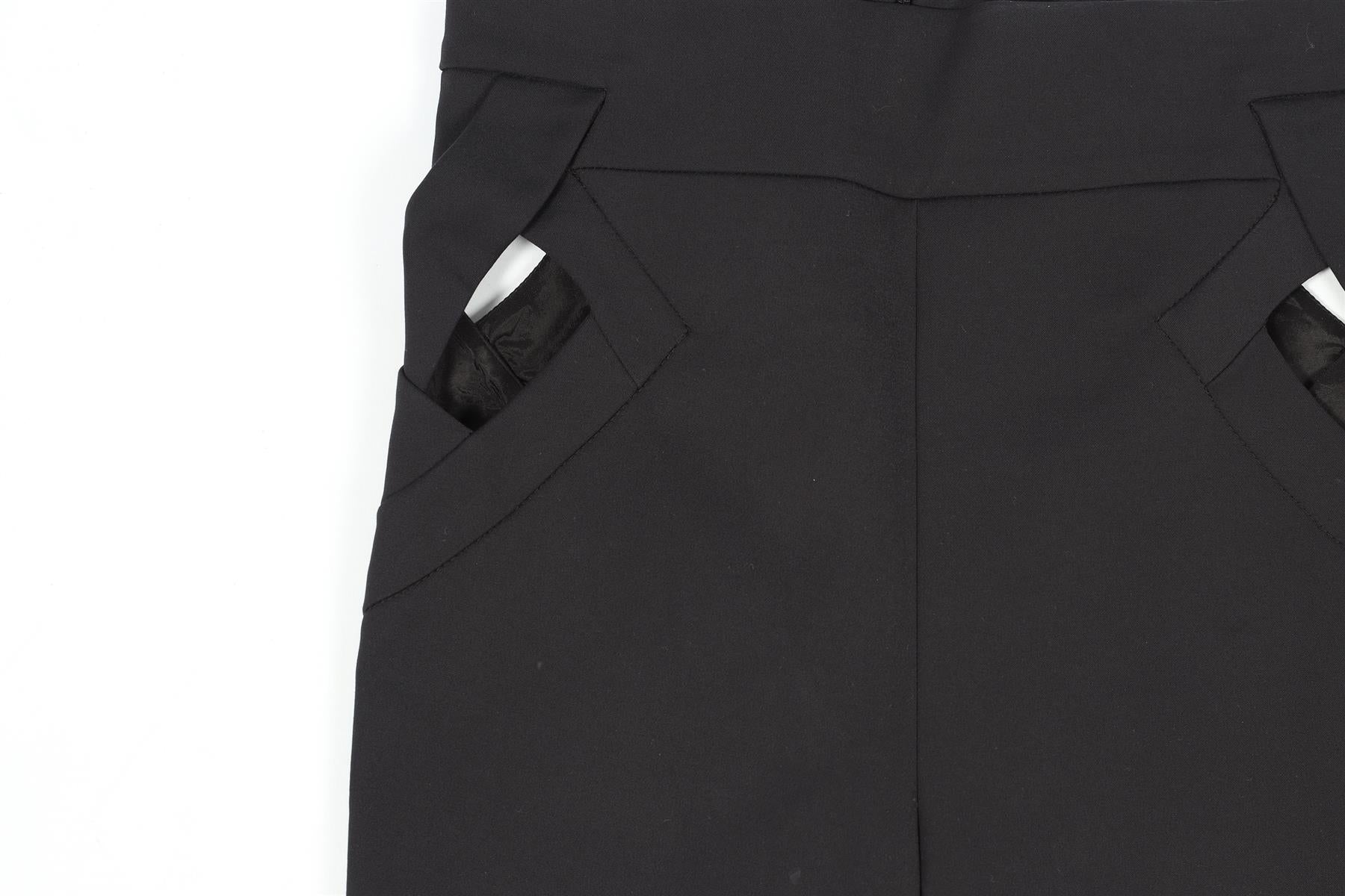 GUCCI BLACK VINTAGE COTTON BLEND SKINNY PANTS IT 36 UK 4 - Image 3
