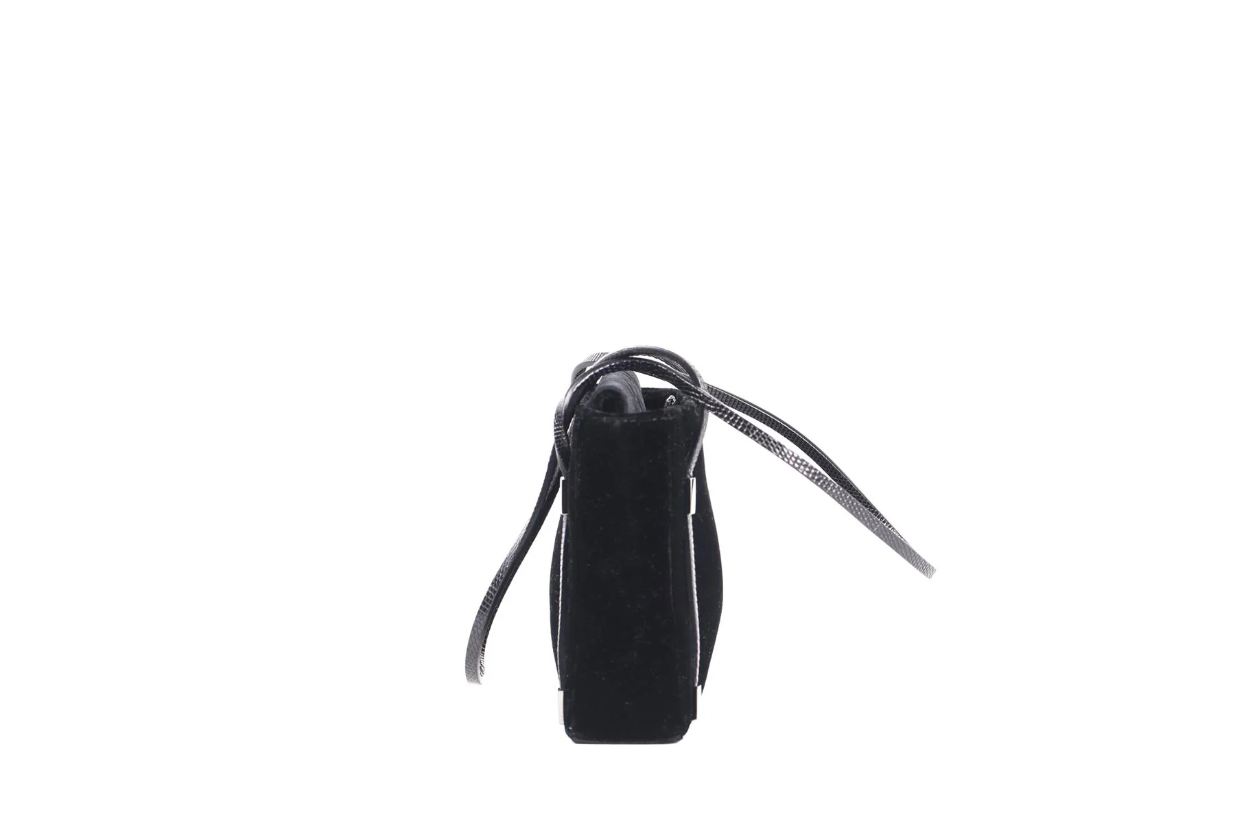 GUCCI BLACK VINTAGE VELVET SHOULDER BAG - Image 5