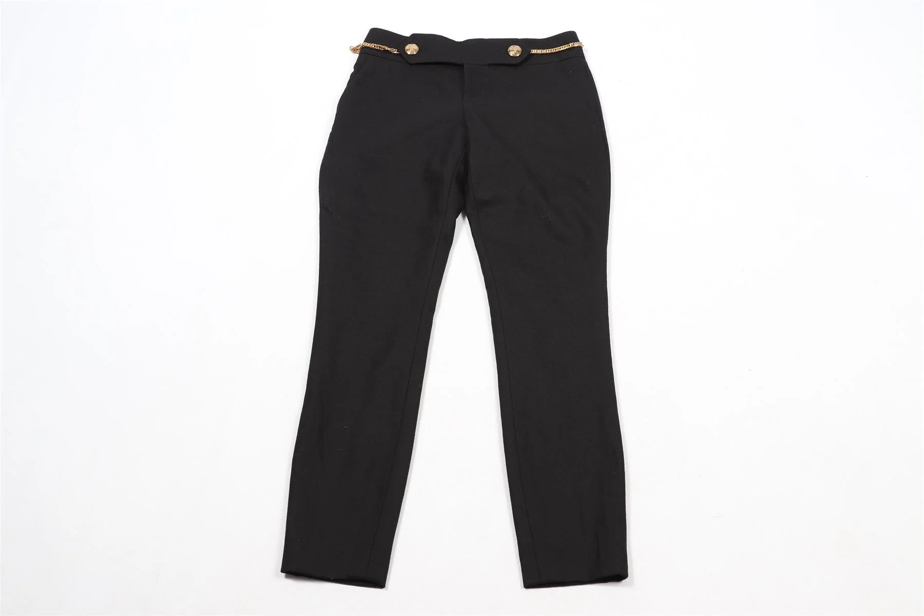 GUCCI BLACK VINTAGE WOOL BLEND SKINNY PANTS IT 38 UK 6 - Image 2