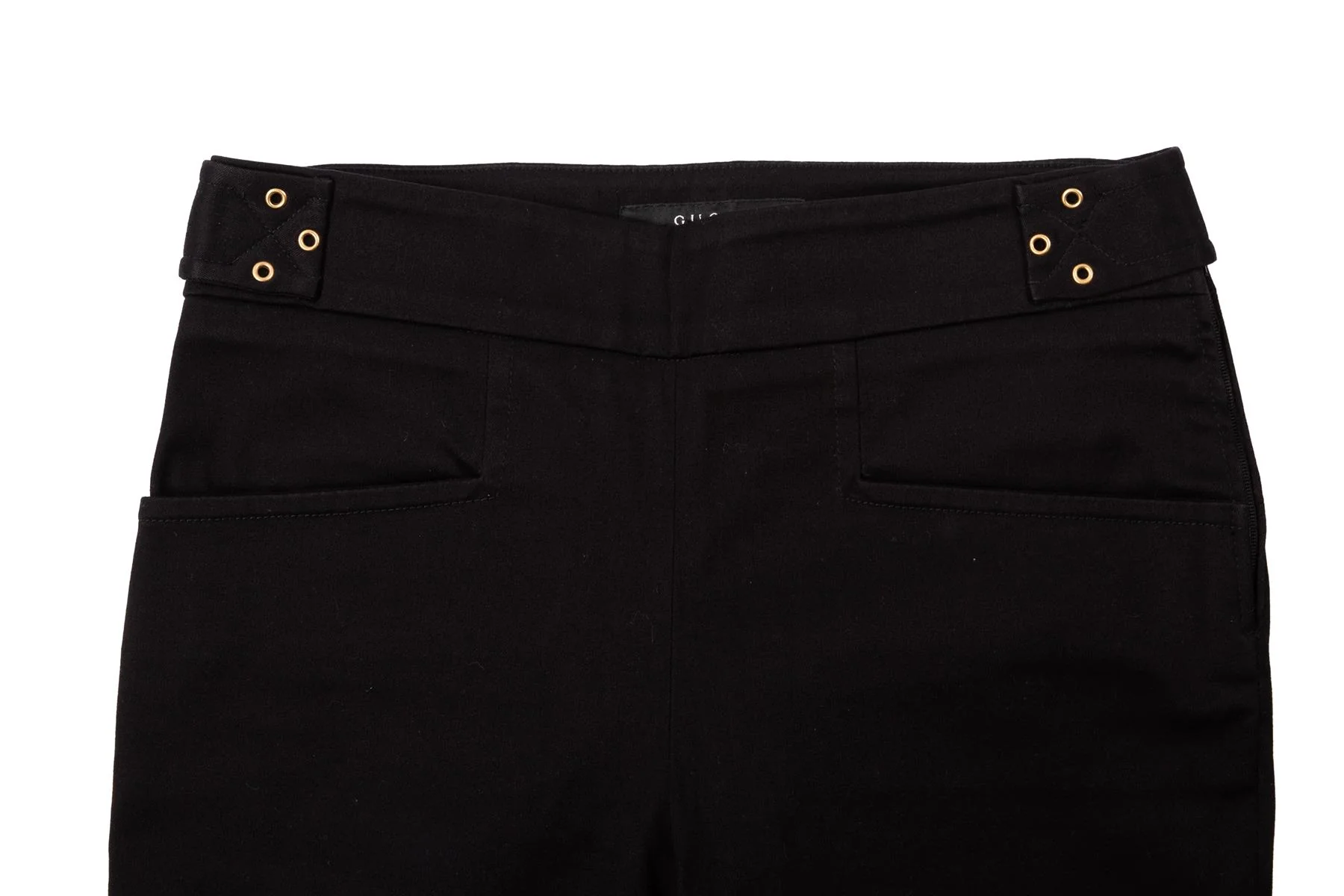 GUCCI BLACK VINTAGE WOOL STRAIGHT LEG PANTS IT 38 UK 6 - Image 3