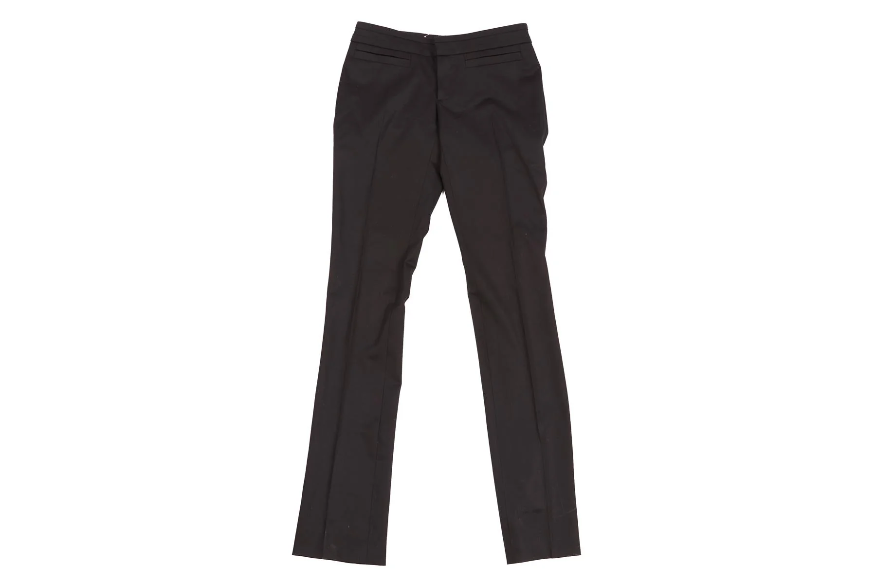 GUCCI BLACK VINTAGE WOOL STRAIGHT LEG PANTS IT 38 UK 6 - Image 2