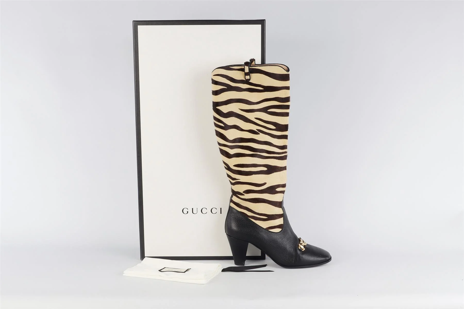 GUCCI BLACK ZUMI LEATHER KNEE HIGH BOOTS EU 40 UK 7 US 10 - Image 7