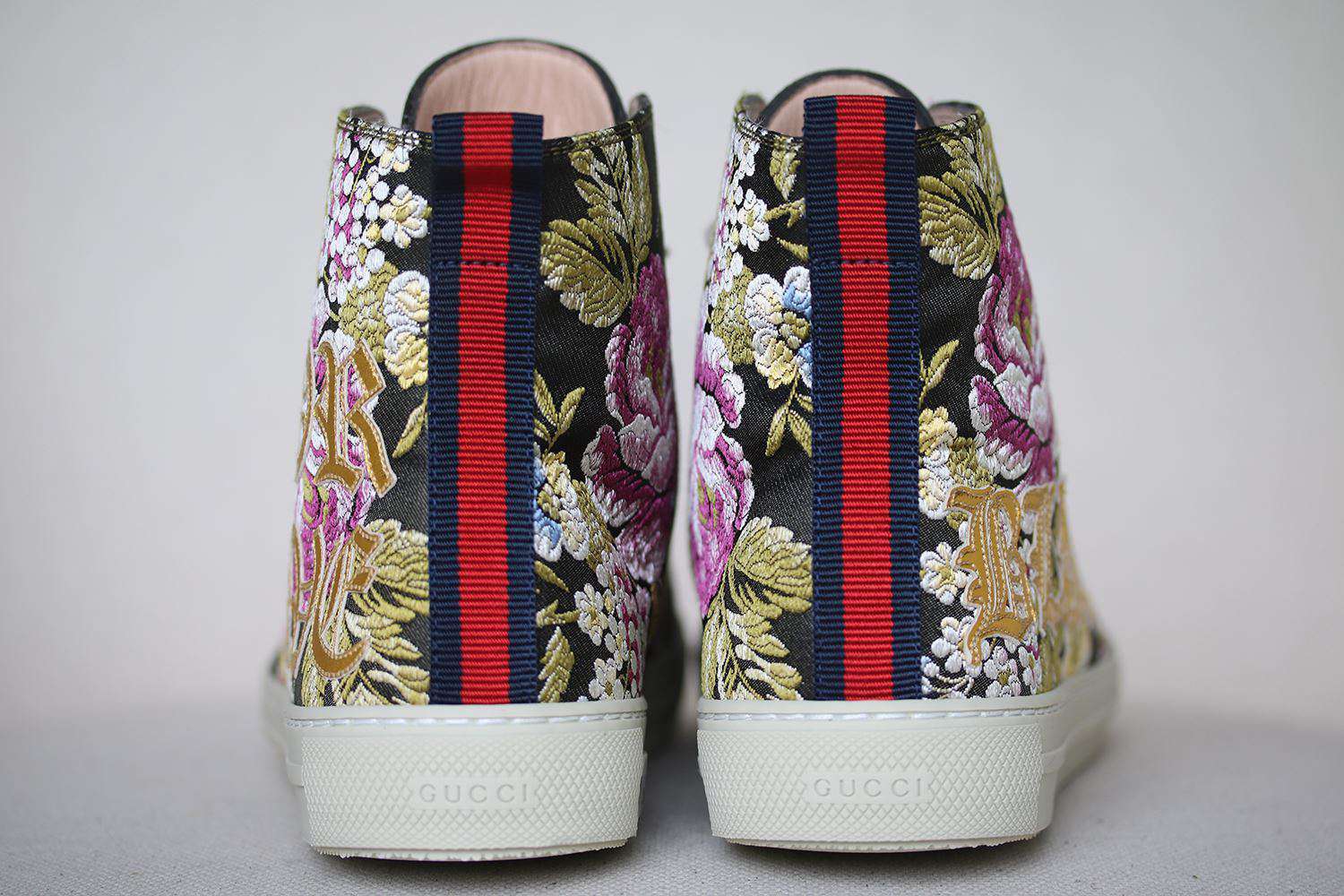 GUCCI BLIND FOR LOVE FLORAL EMBROIDERED HIGH-TOP SNEAKERS EU 37.5 UK 4.5 US 7.5 - Image 5