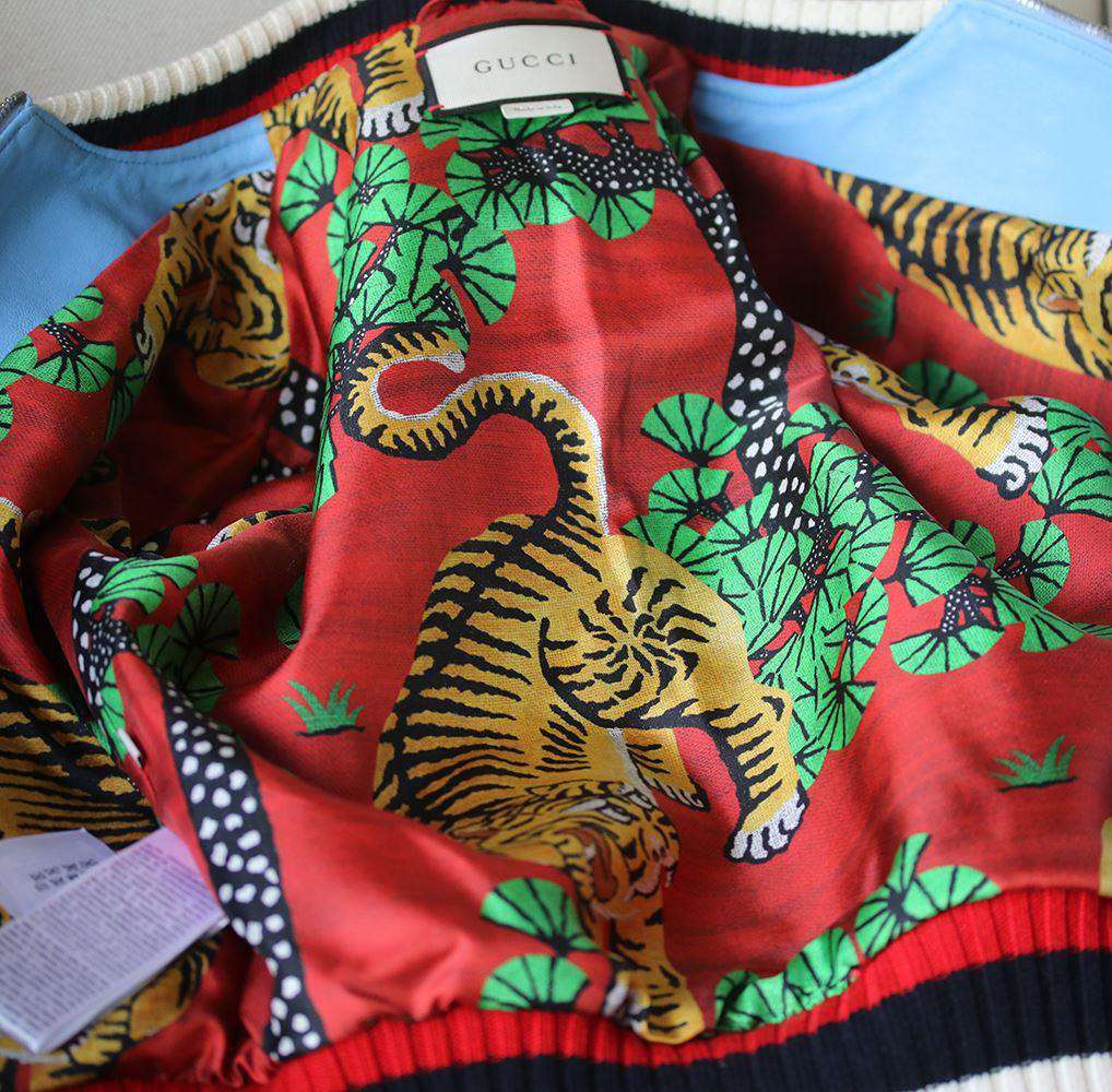 GUCCI BLIND FOR LOVE LEATHER BOMBER JACKET IT 38 UK 6 - Image 4