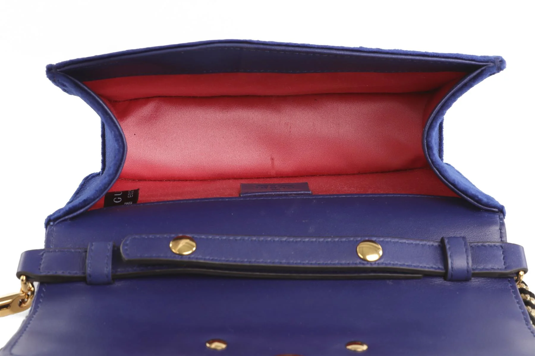 GUCCI BLUE BROADWAY SMALL VELVET SHOULDER BAG - Image 12