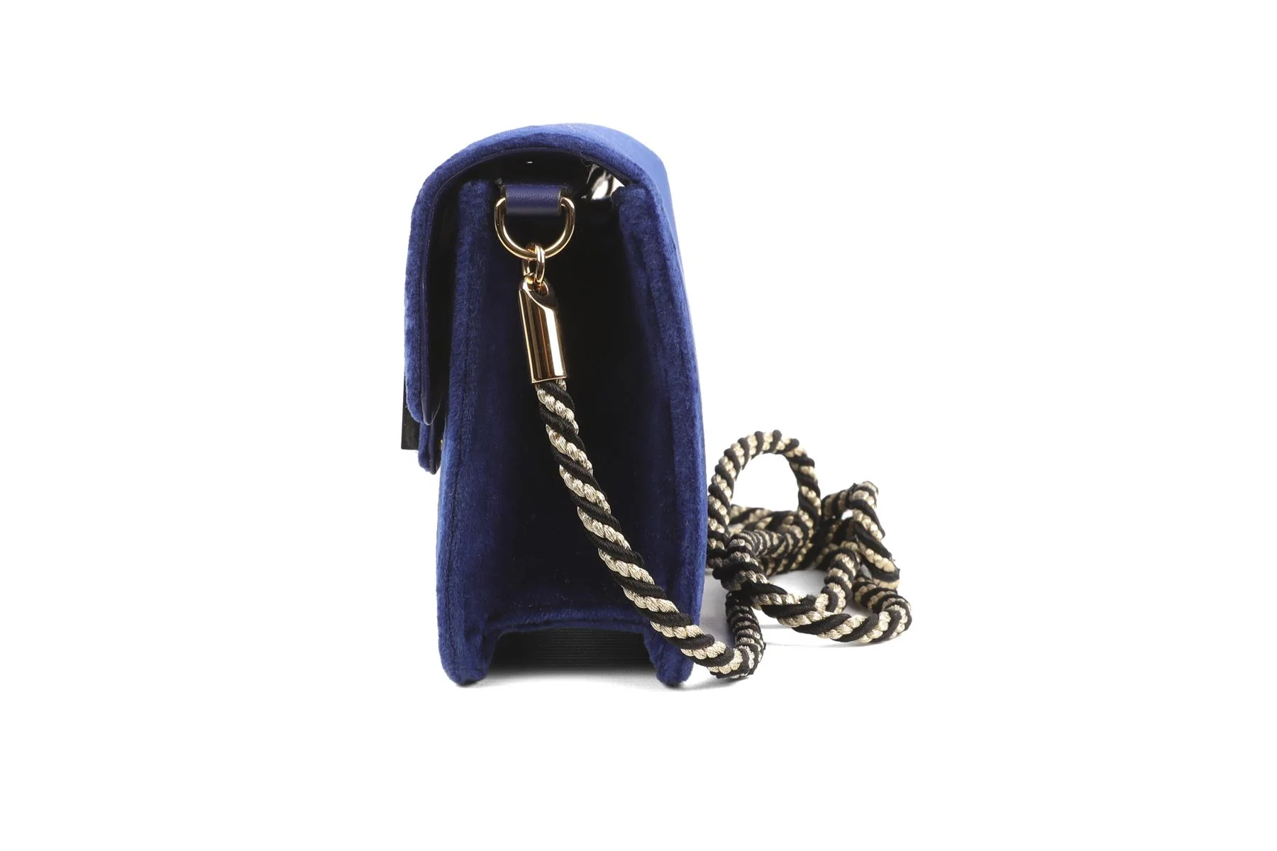 GUCCI BLUE BROADWAY SMALL VELVET SHOULDER BAG - Image 6