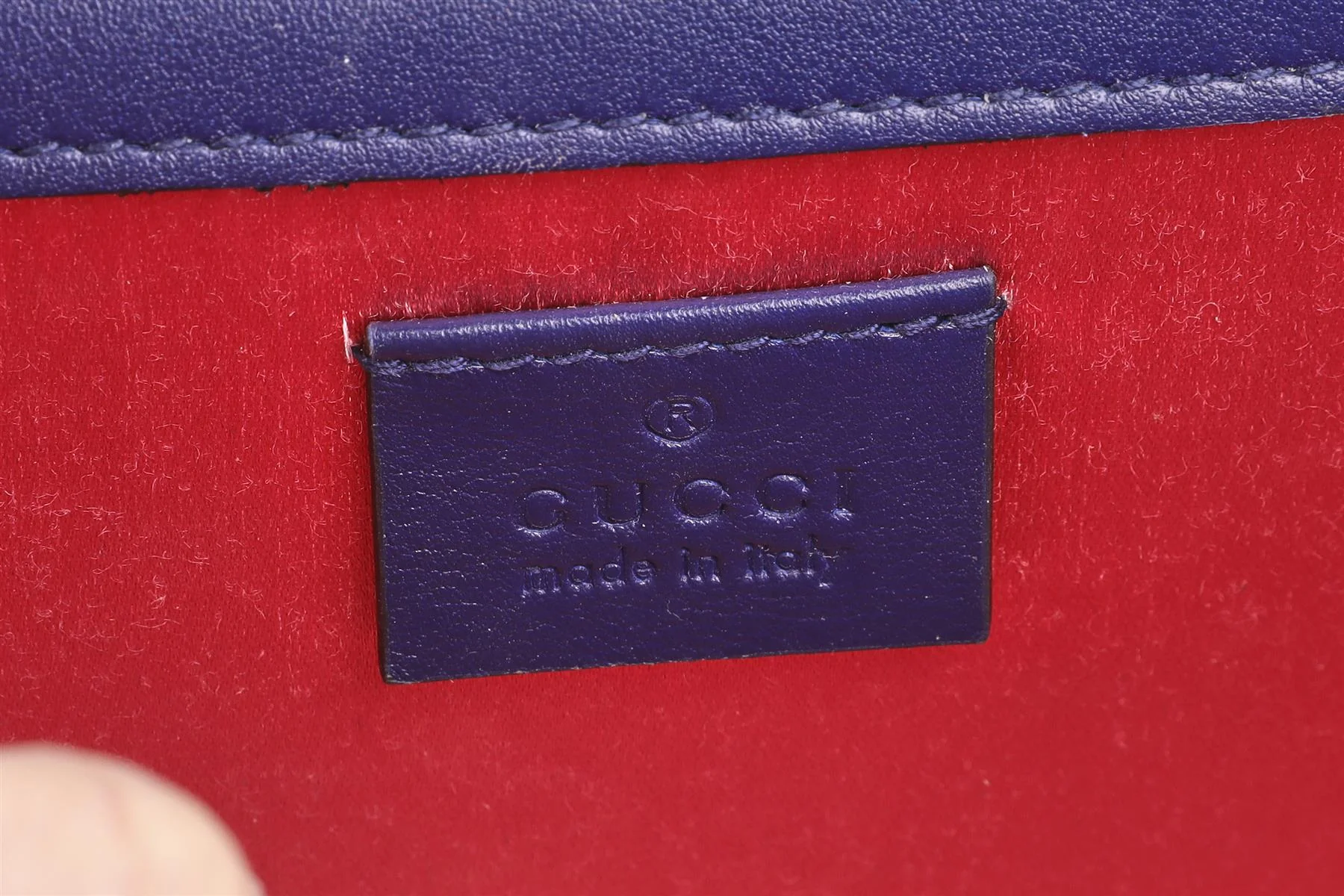 GUCCI BLUE BROADWAY SMALL VELVET SHOULDER BAG - Image 9
