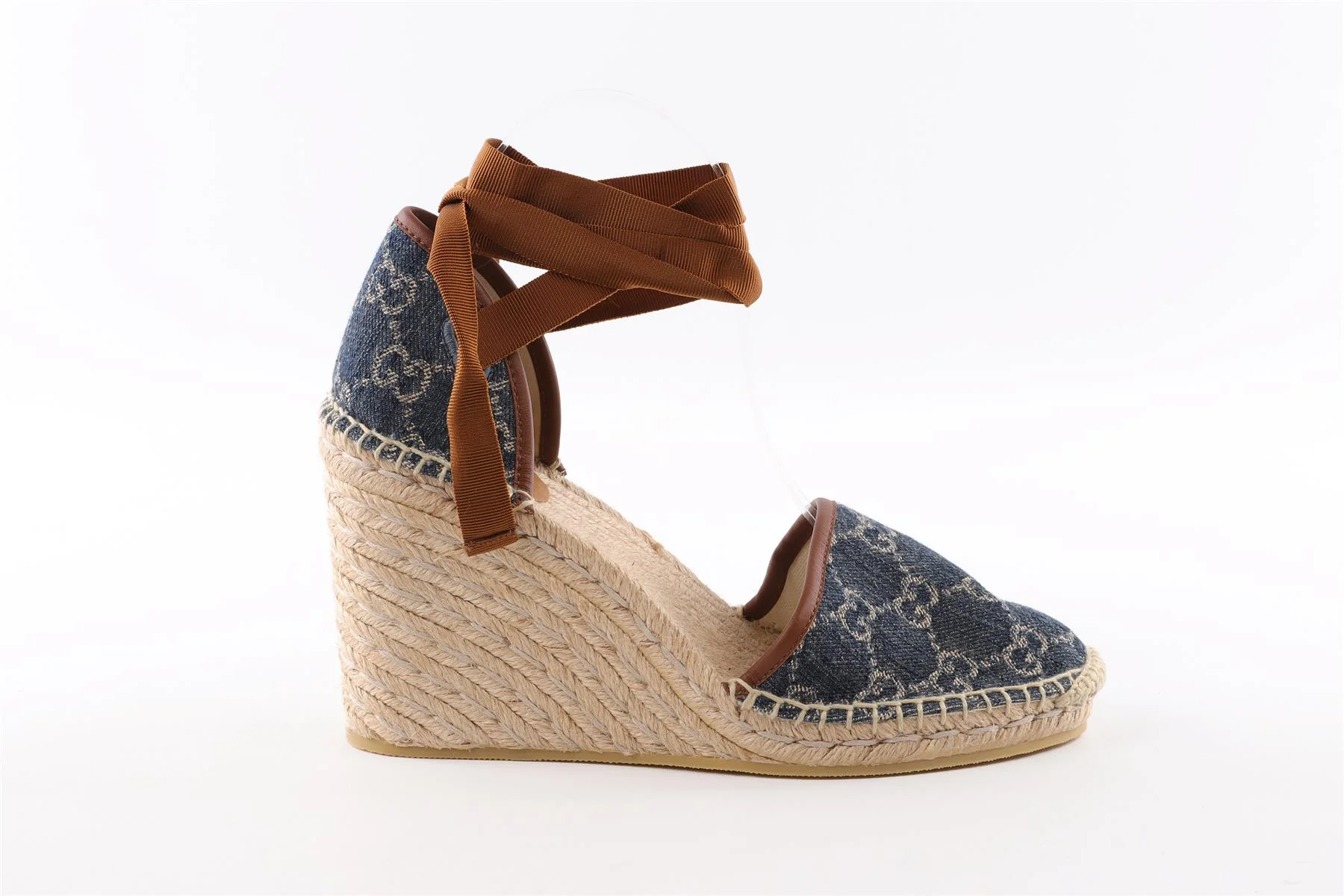 GUCCI BLUE DENIM WEDGE ESPADRILLES EU 38 UK 5 US 8 - Image 2