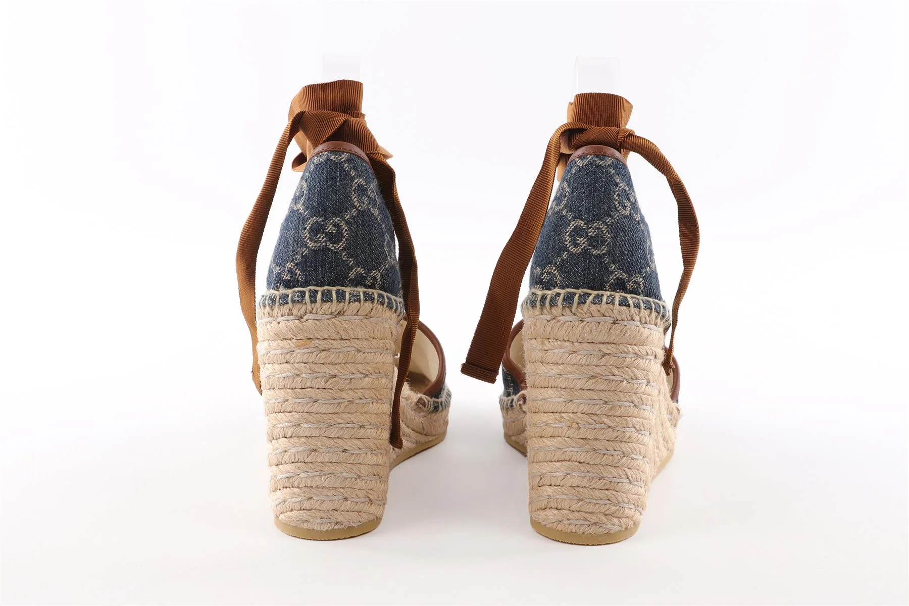 GUCCI BLUE DENIM WEDGE ESPADRILLES EU 38 UK 5 US 8 - Image 5