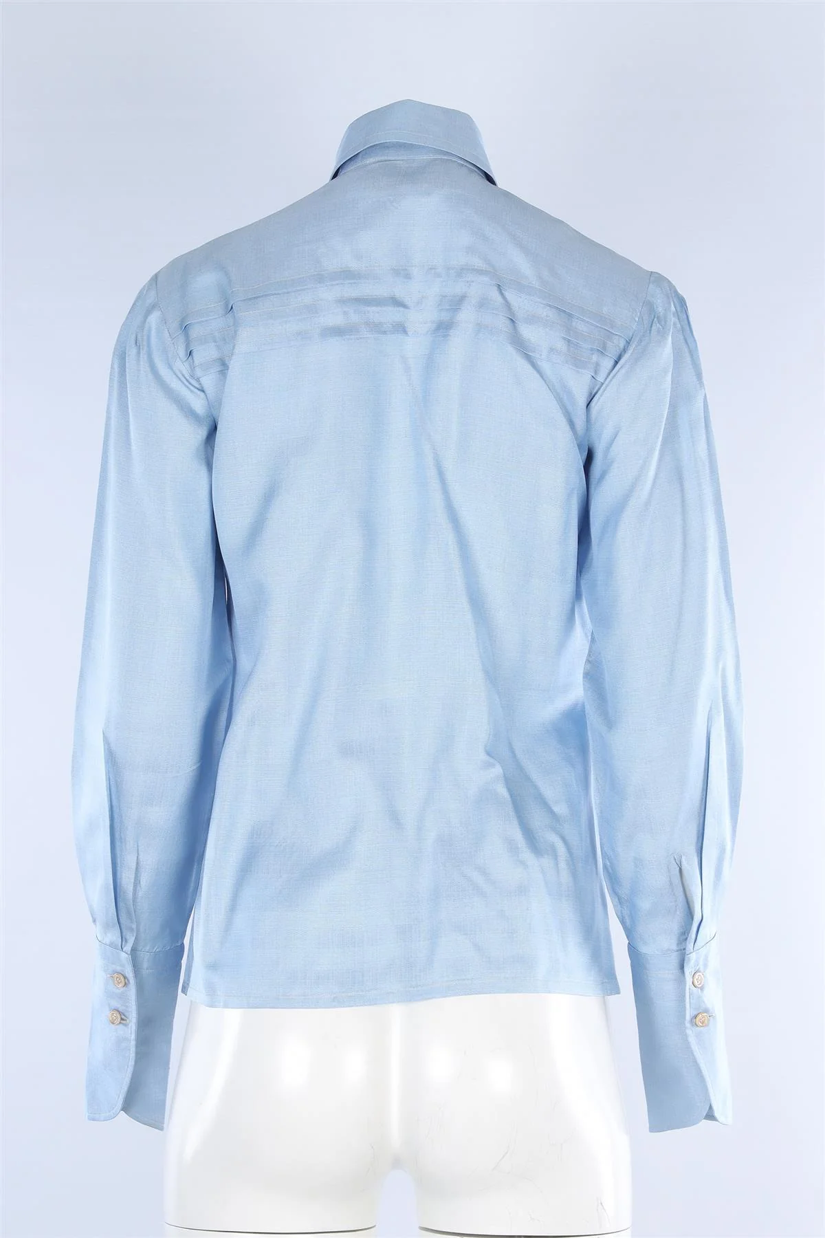 GUCCI BLUE SILK SHIRT IT 38 UK 6 - Image 4
