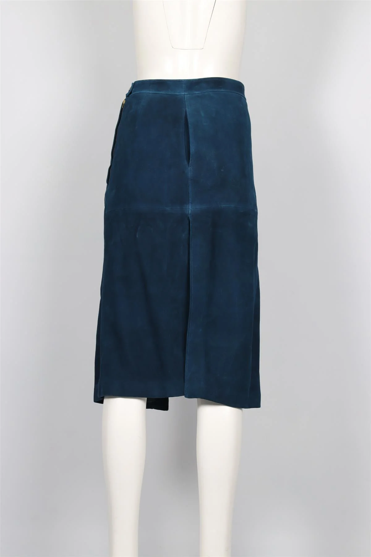 GUCCI BLUE SUEDE MIDI DRESS IT 40 UK 8 - Image 4