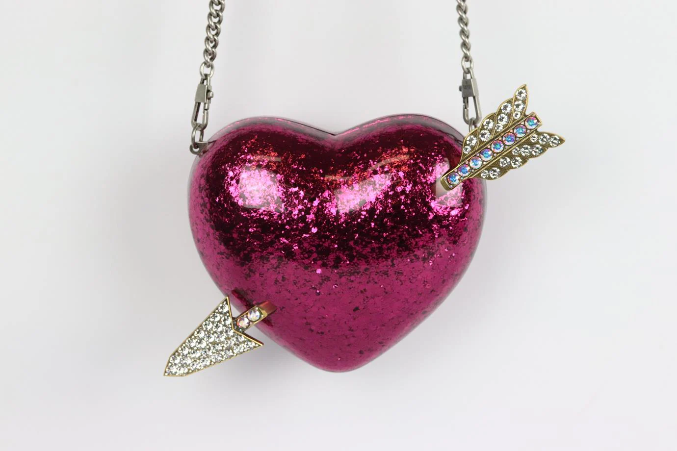 GUCCI BROADWAY HEART CRYSTAL EMBELLISHED GLITTERED PERSPEX SHOULDER BAG - Image 2