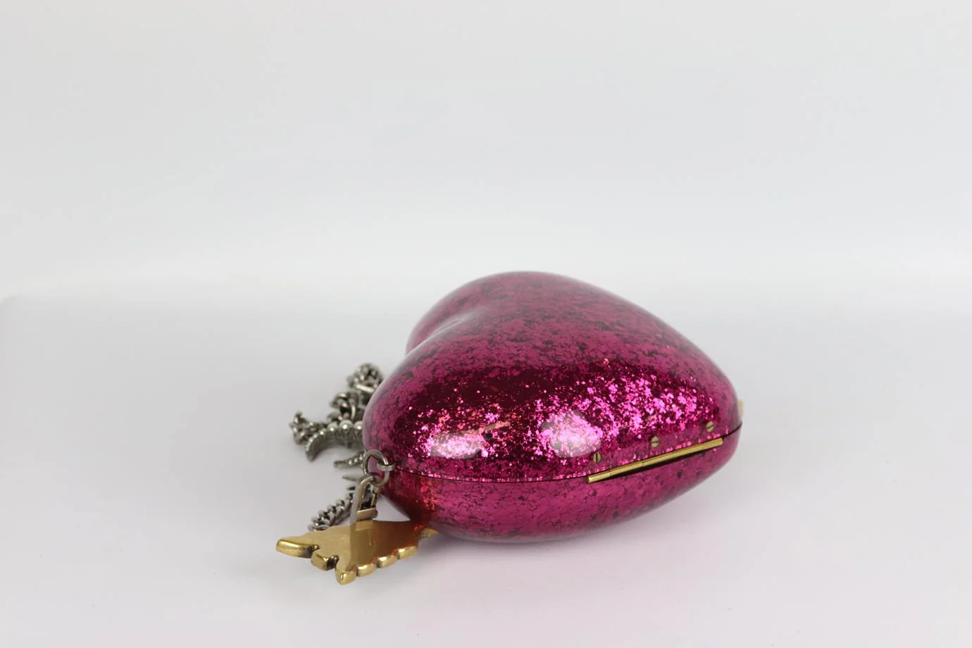 GUCCI BROADWAY HEART CRYSTAL EMBELLISHED GLITTERED PERSPEX SHOULDER BAG - Image 3