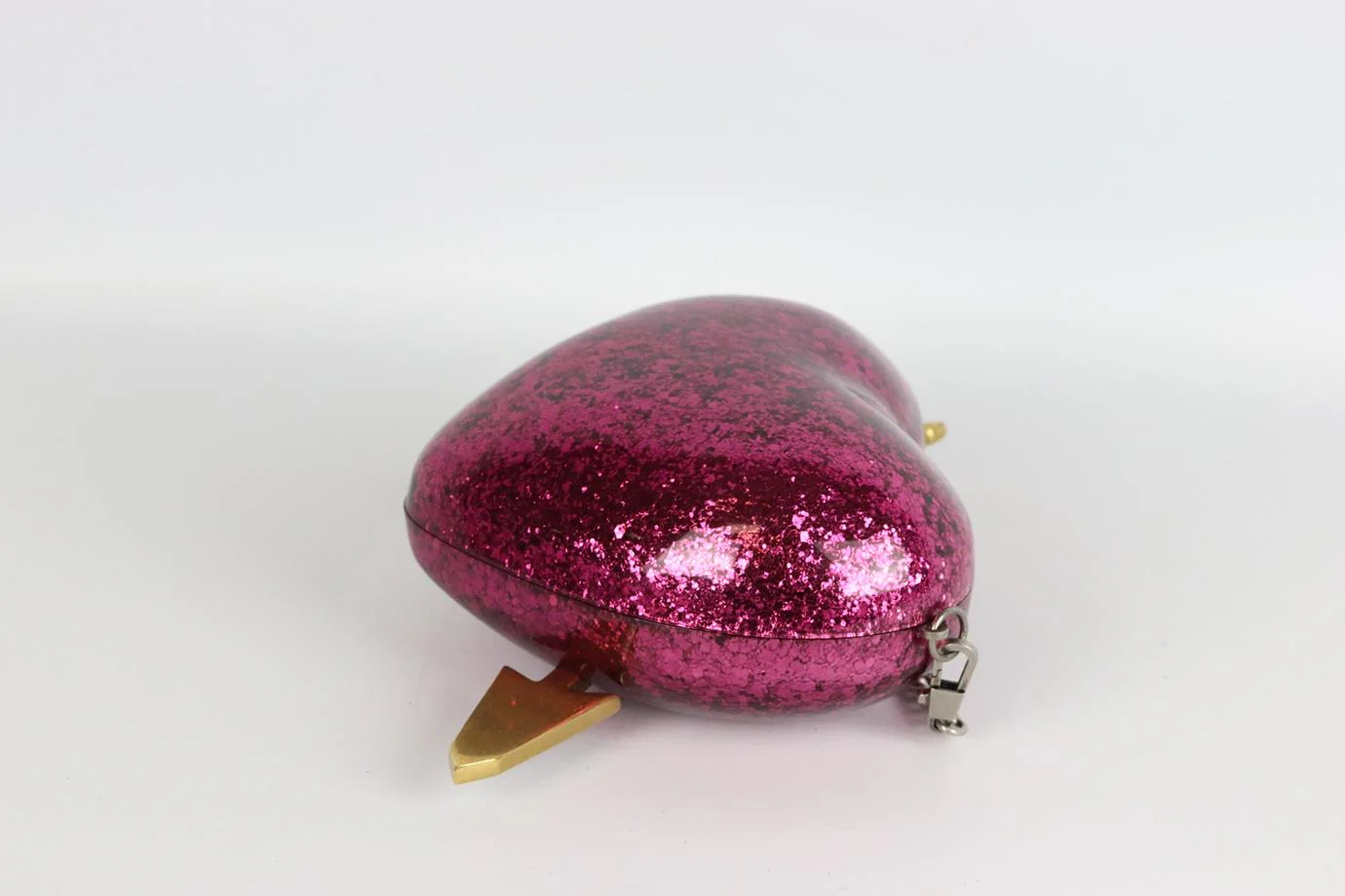 GUCCI BROADWAY HEART CRYSTAL EMBELLISHED GLITTERED PERSPEX SHOULDER BAG - Image 4