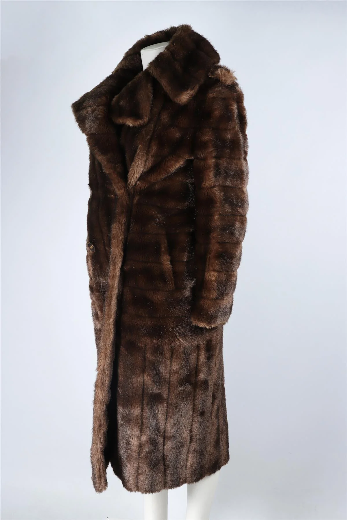 GUCCI BROWN FAUX FUR COAT IT 46 UK 14 - Image 3