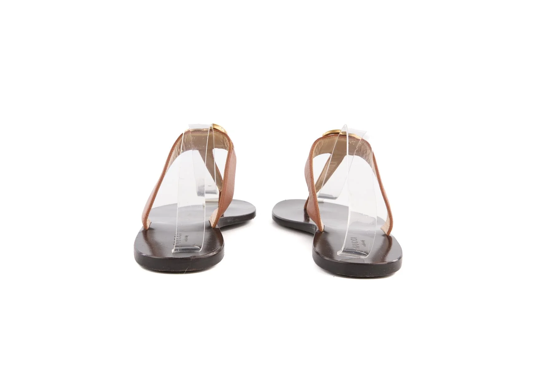 GUCCI BROWN GG LEATHER THONG SANDALS EU 38.5 UK 5.5 US 8.5 - Image 5