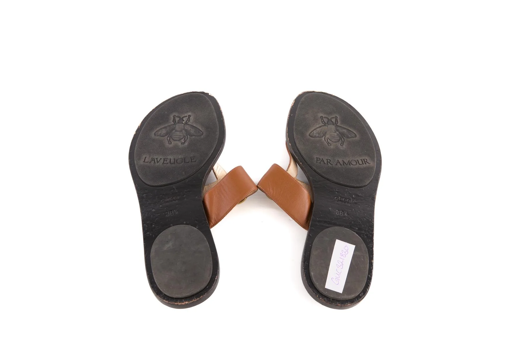 GUCCI BROWN GG LEATHER THONG SANDALS EU 38.5 UK 5.5 US 8.5 - Image 6