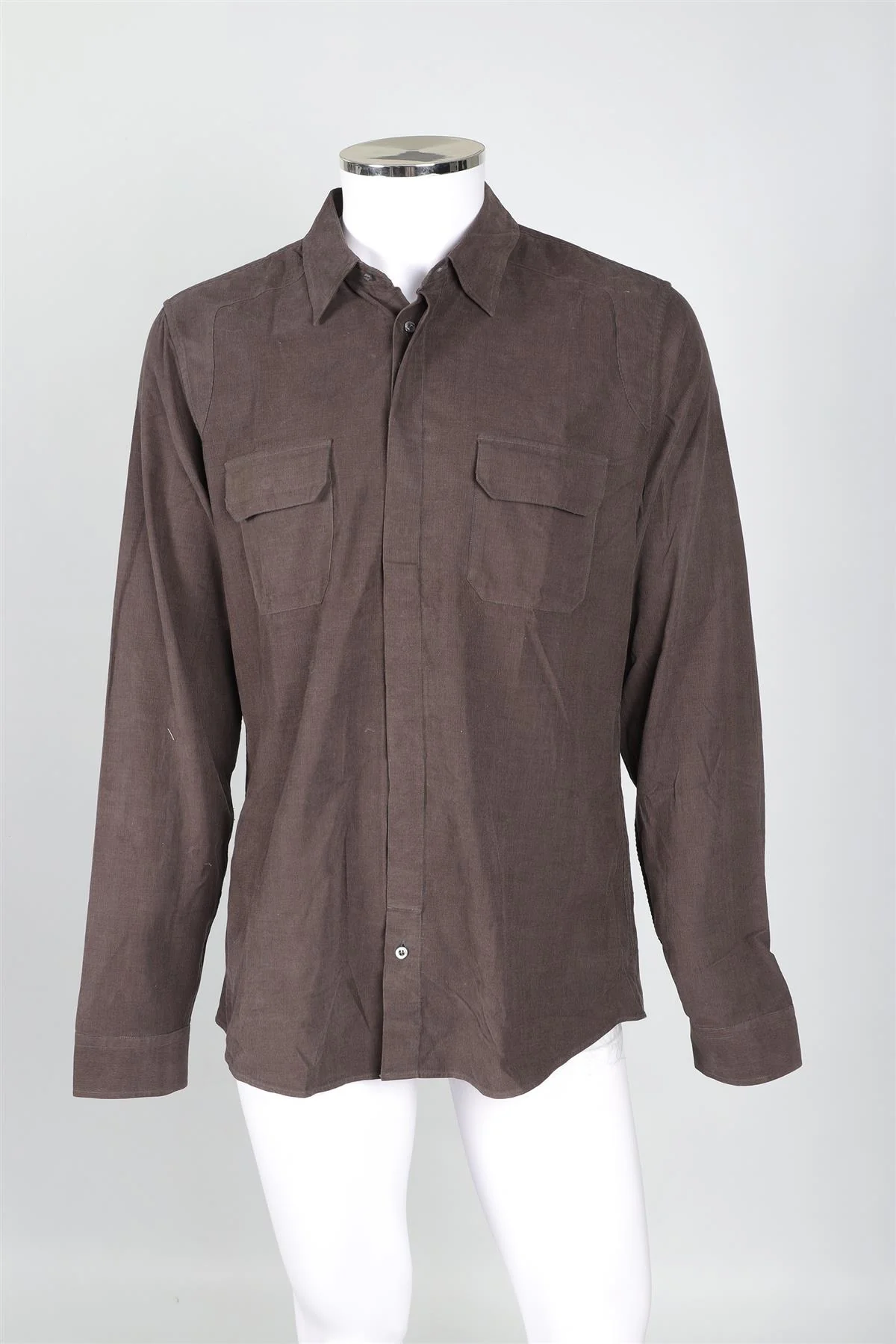 GUCCI BROWN MEN'S CORDUROY SHIRT LARGE - Image 2
