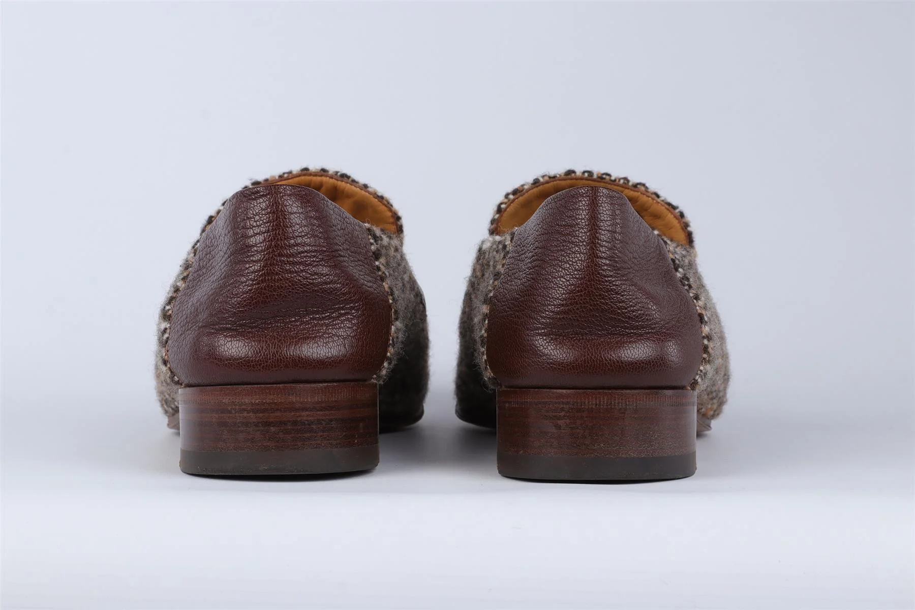 GUCCI BROWN MEN'S HORSEBIT TWEED LOAFERS EU 43.5 UK 9.5 US 10.5 - Image 5