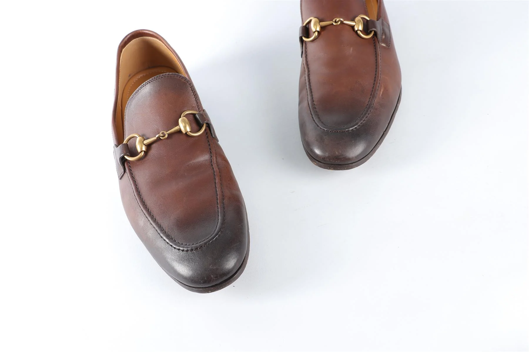 GUCCI BROWN MEN'S JORDAAN LEATHER LOAFERS UK 7 EU 41 US 8 - Image 4