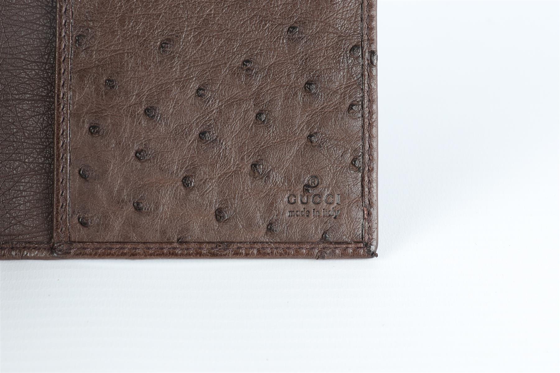 GUCCI BROWN OSTRICH LEATHER WALLET - Image 9