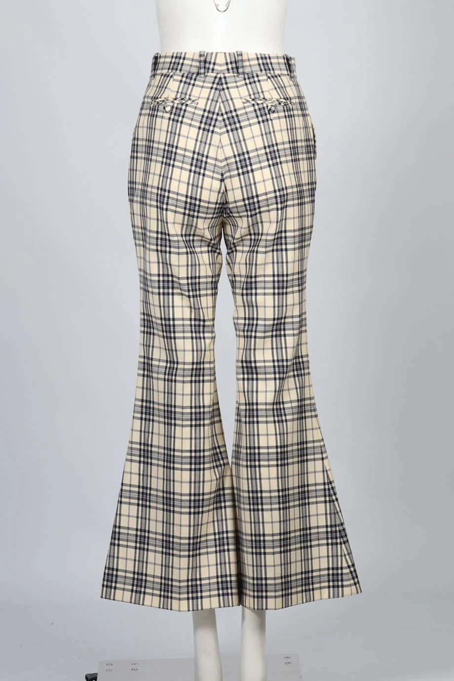 GUCCI CHECKED WOOL FLARED PANTS IT 40 UK 8 - Image 4