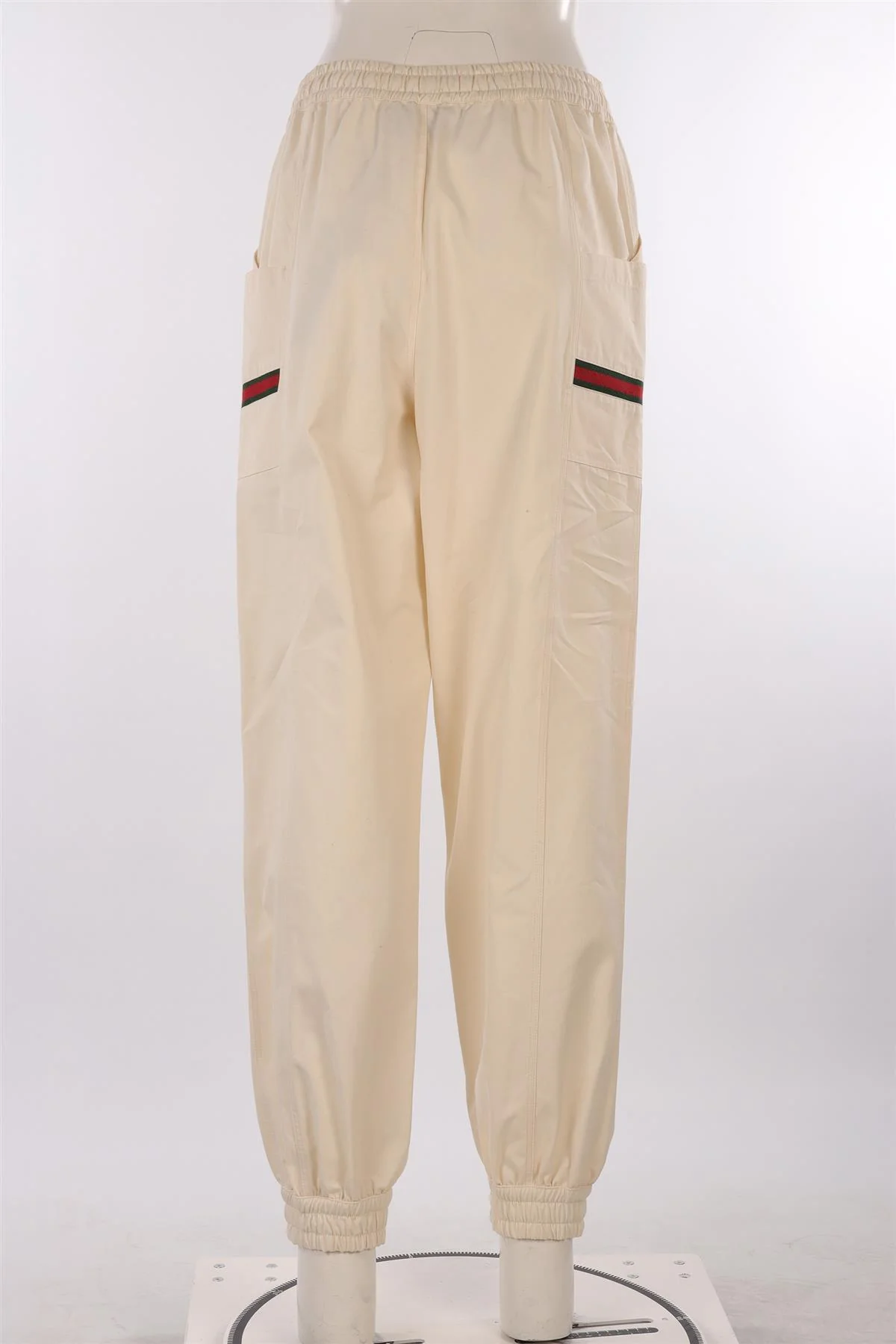 GUCCI CREAM COTTON TAPERED PANTS MEDIUM - Image 4