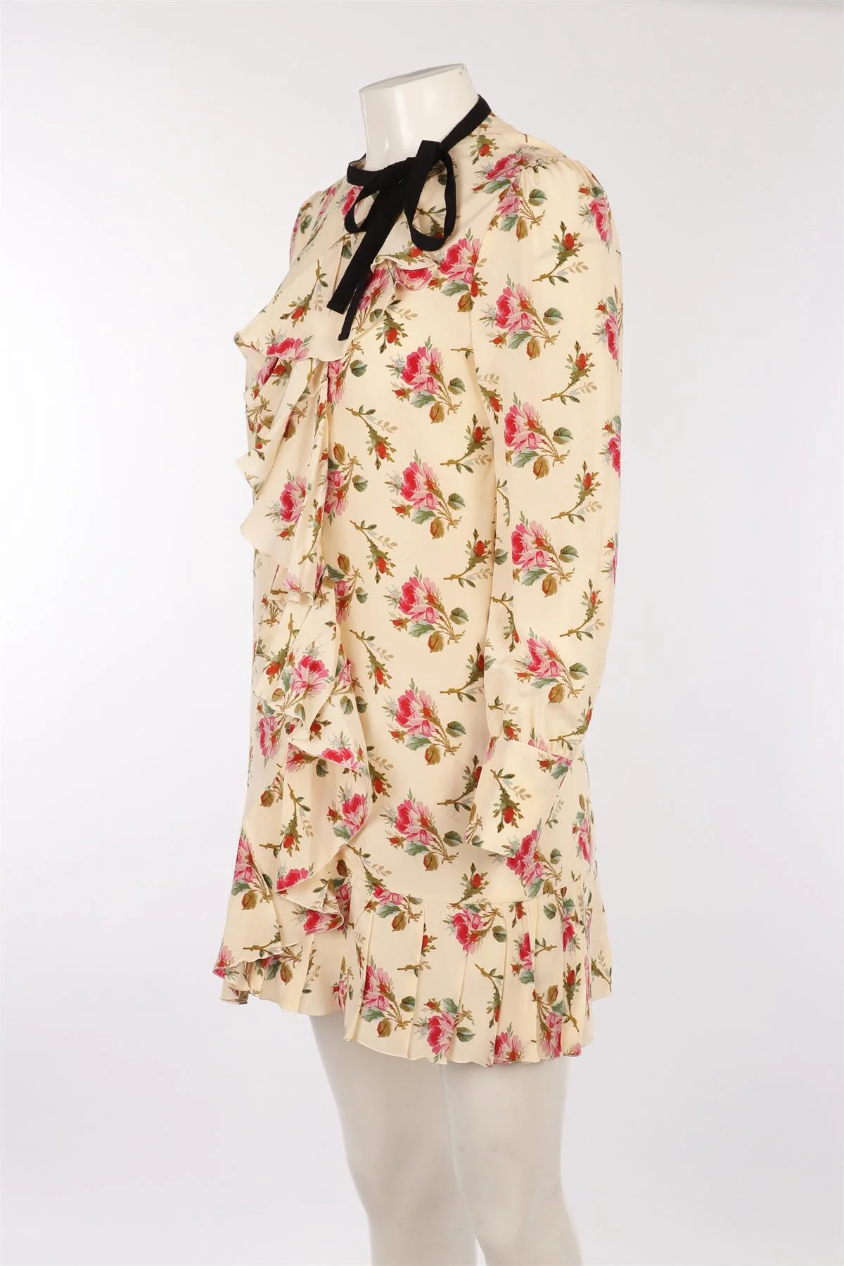GUCCI CREAM SILK MINI DRESS IT 42 UK 10 - Image 3