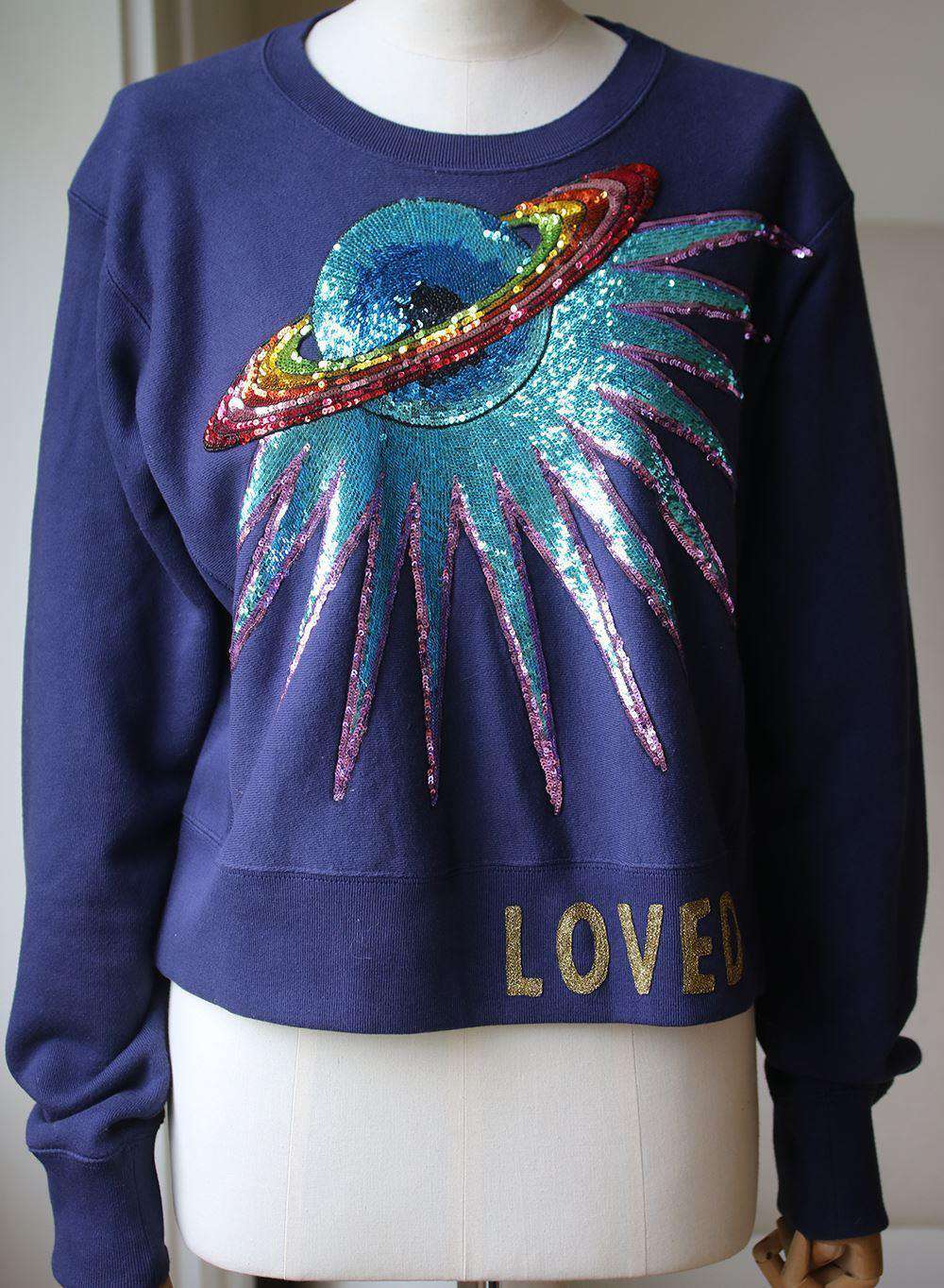 GUCCI CROPPED SEQUIN EMBROIDERED SWEATER SMALL - Image 2