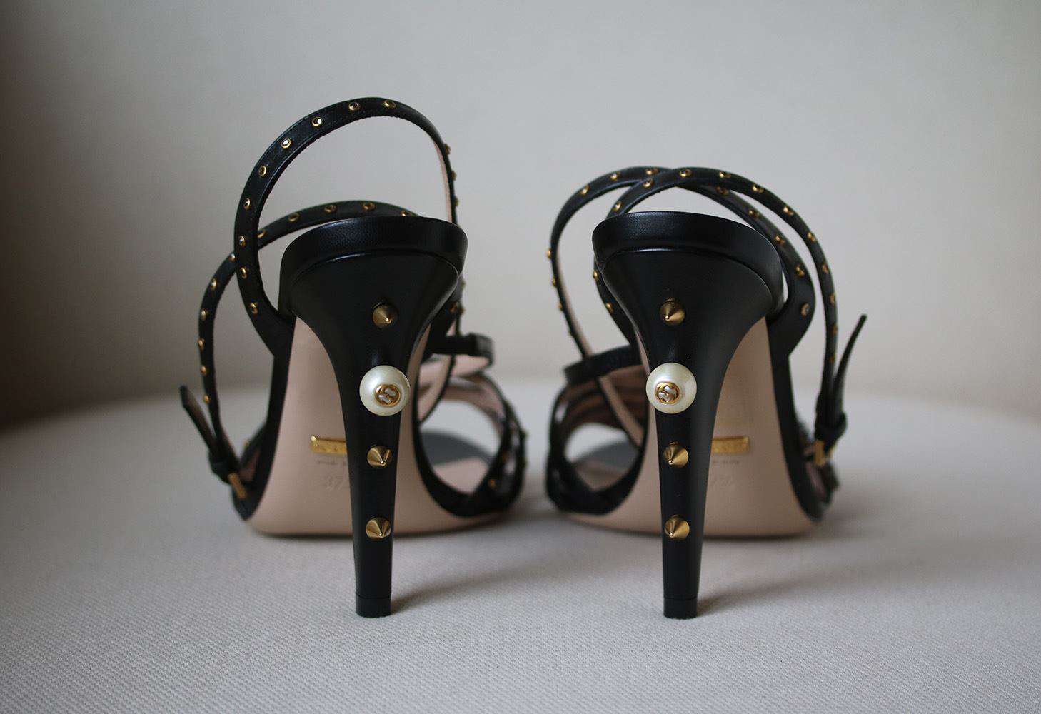 GUCCI CRYSTAL HAND APPLIQUE EMBELLISHED SANDALS EU 37.5 UK 4.5 US 7.5 - Image 5