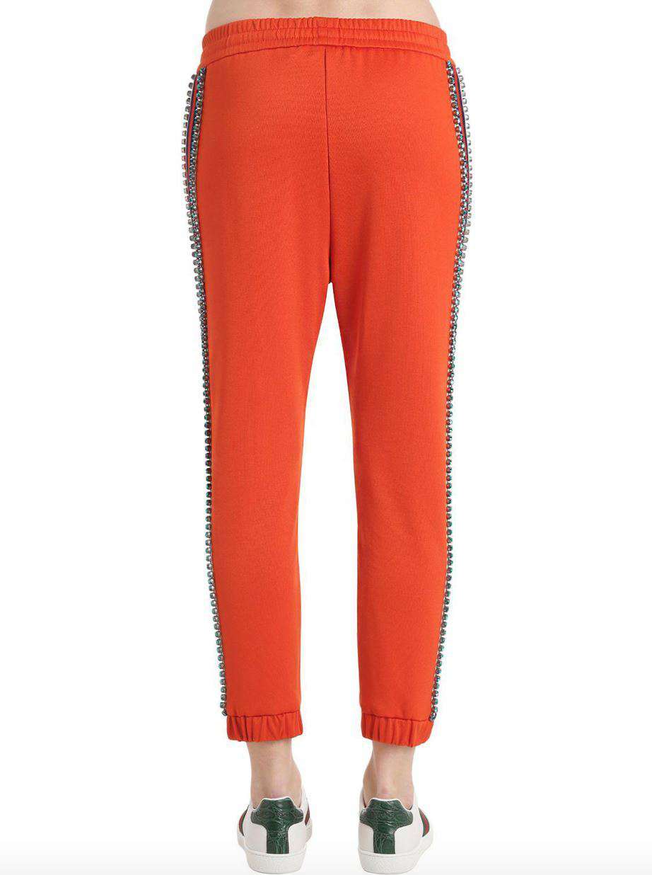 GUCCI CRYSTAL TECHNO-JERSEY TRACK TROUSERS XSMALL - Image 2
