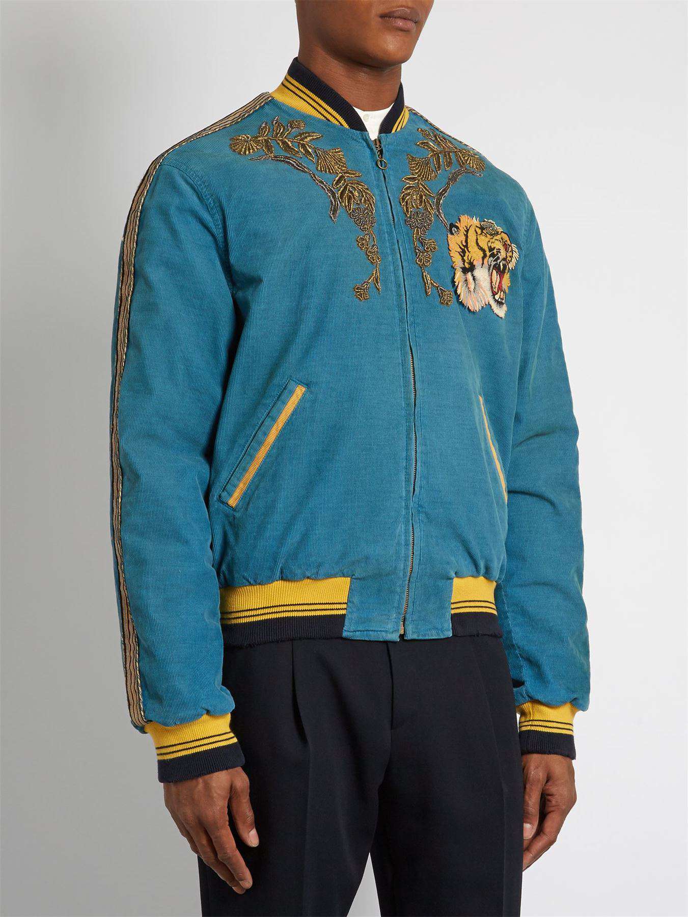 GUCCI DRAGON-EMBROIDERED CORDUROY BOMBER JACKET IT 44 UK 34 XSMALL - Image 2