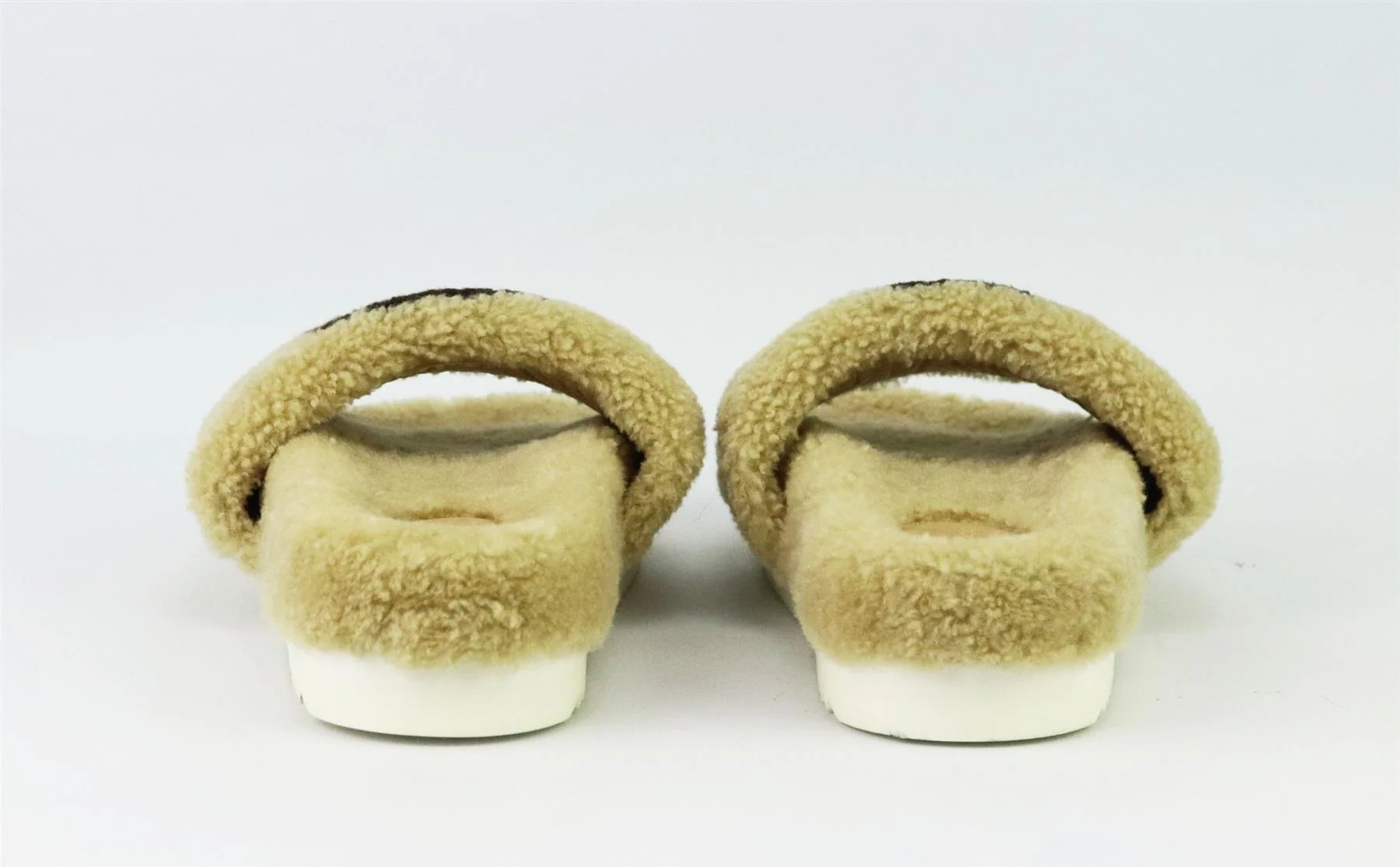 GUCCI EILEEN LOGO PRINT SHEARLING SLIDES EU 38 UK 5 US 8 - Image 4