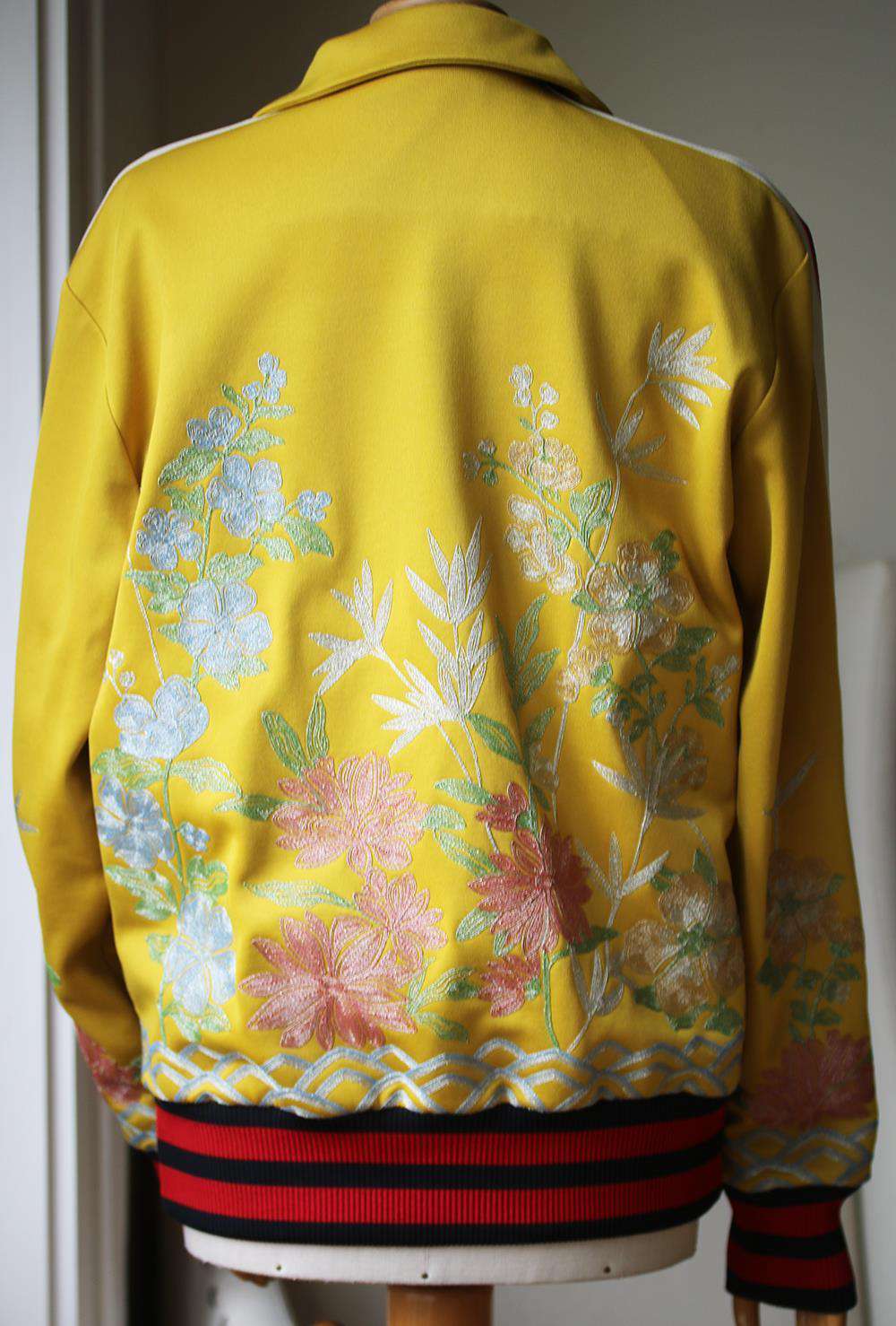 GUCCI FLORAL EMBROIDERED JERSEY TRACK JACKET MEDIUM - Image 3