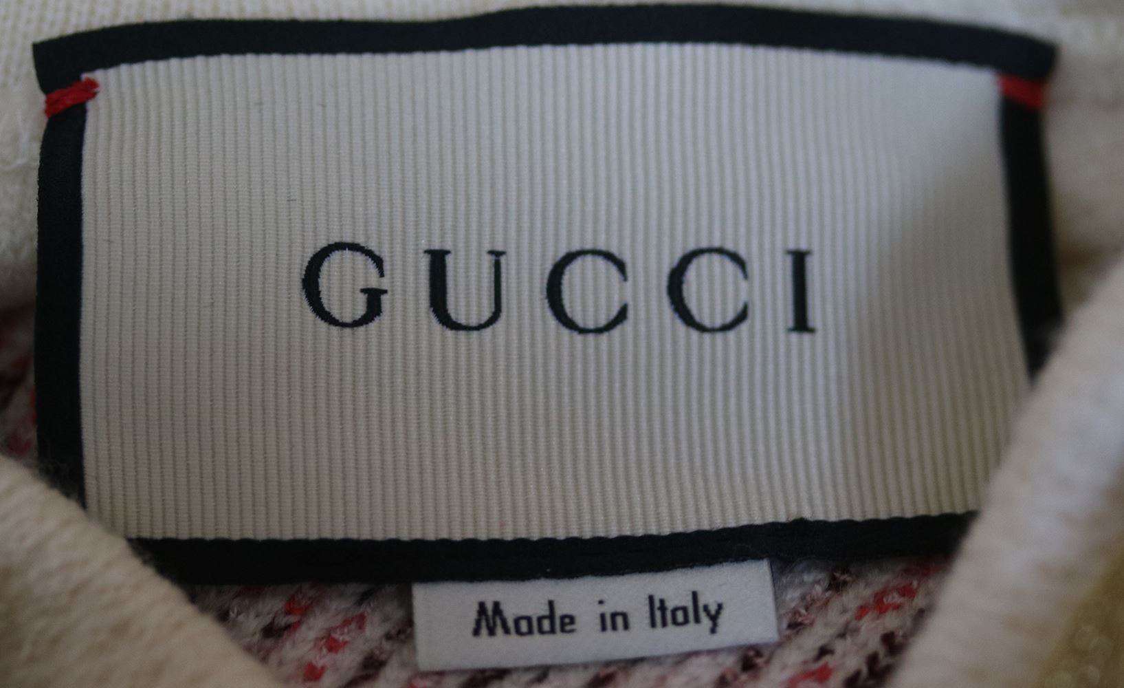 GUCCI FLORAL EMBROIDERED OVERSIZED WOOL BLEND HOODIE MEDIUM - Image 5