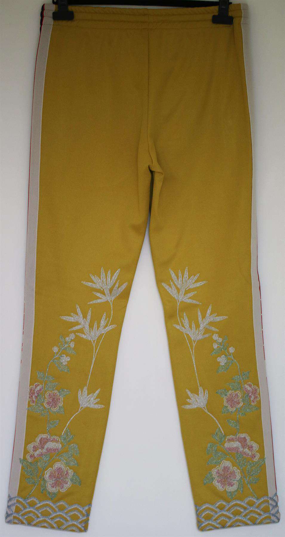 GUCCI FLORAL EMBROIDERED TRACK PANTS MEDIUM - Image 2