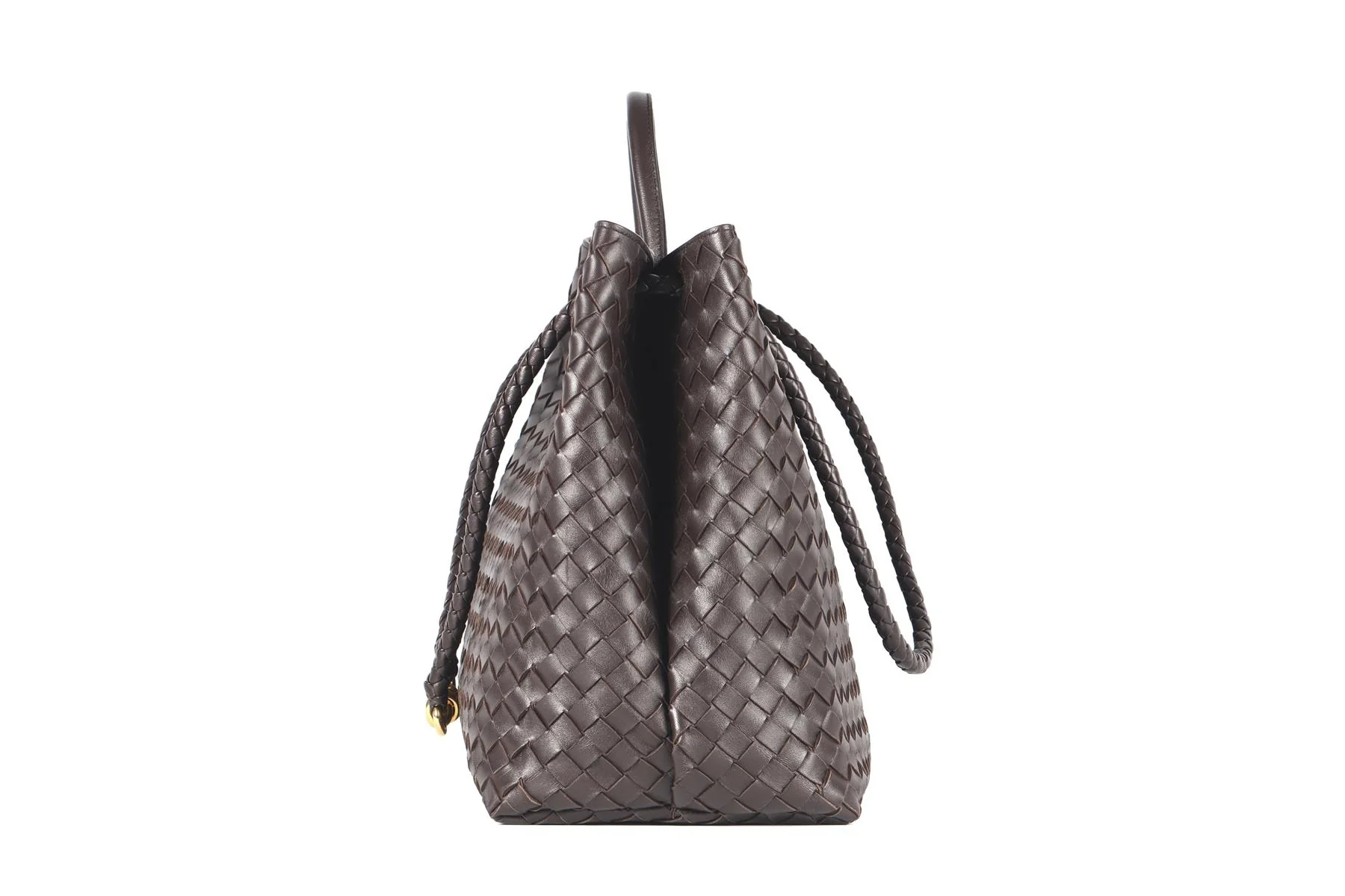 BOTTEGA VENETA BROWN ANDIAMO LARGE INTRECCIATO LEATHER TOTE BAG - Image 6