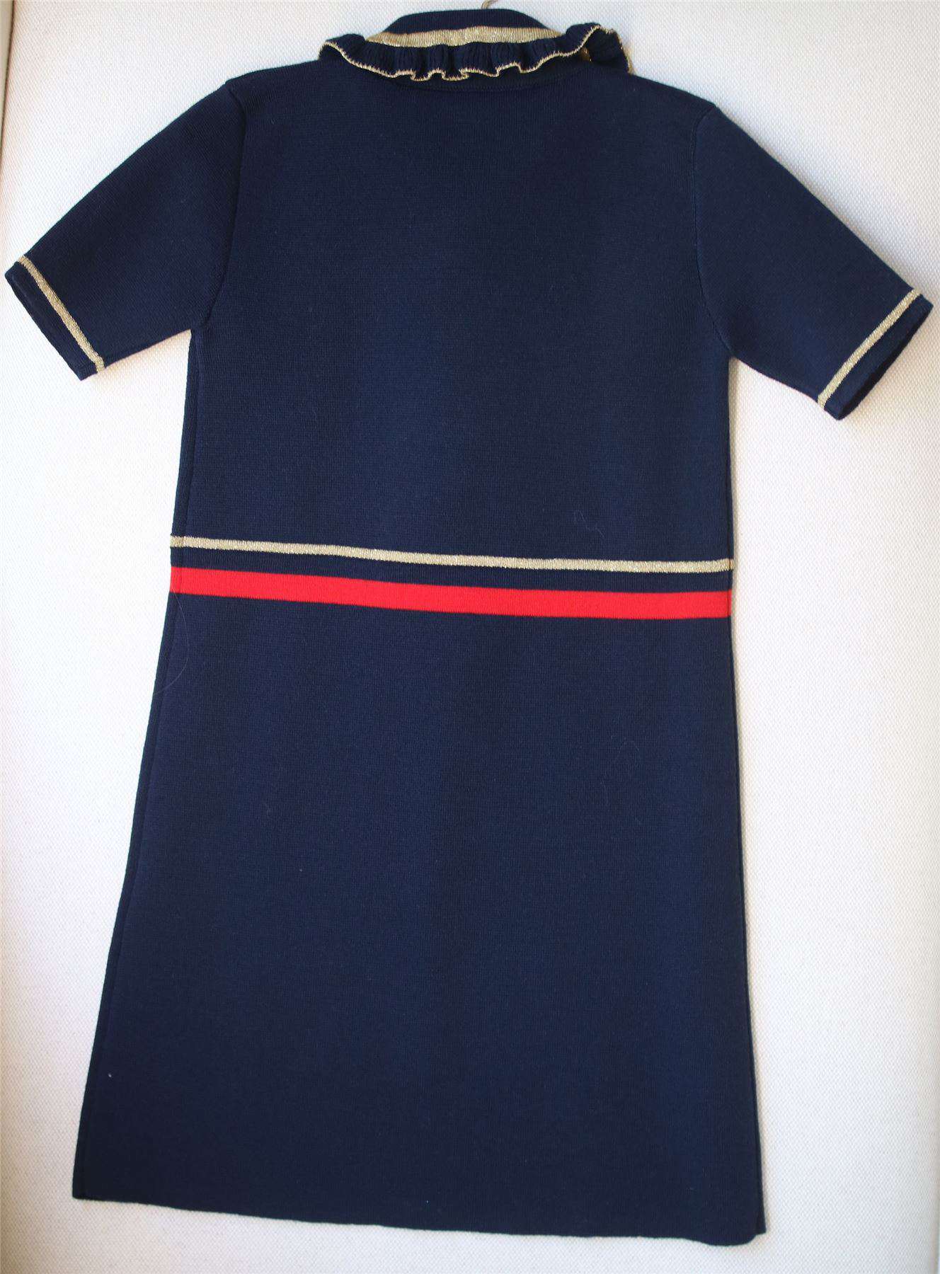 GUCCI GIRLS BLUE WOOL DRESS 5 YEARS - Image 2