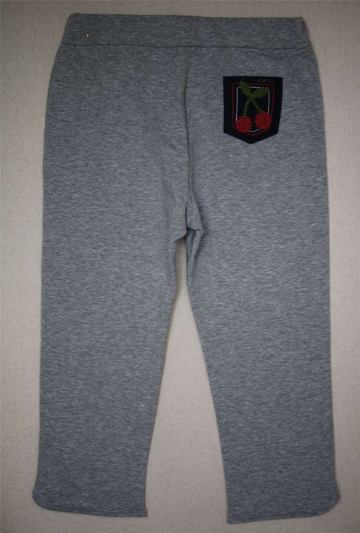 GUCCI GIRLS GREY CHERRY PATCH LEGGINGS 36 MONTHS - Image 2