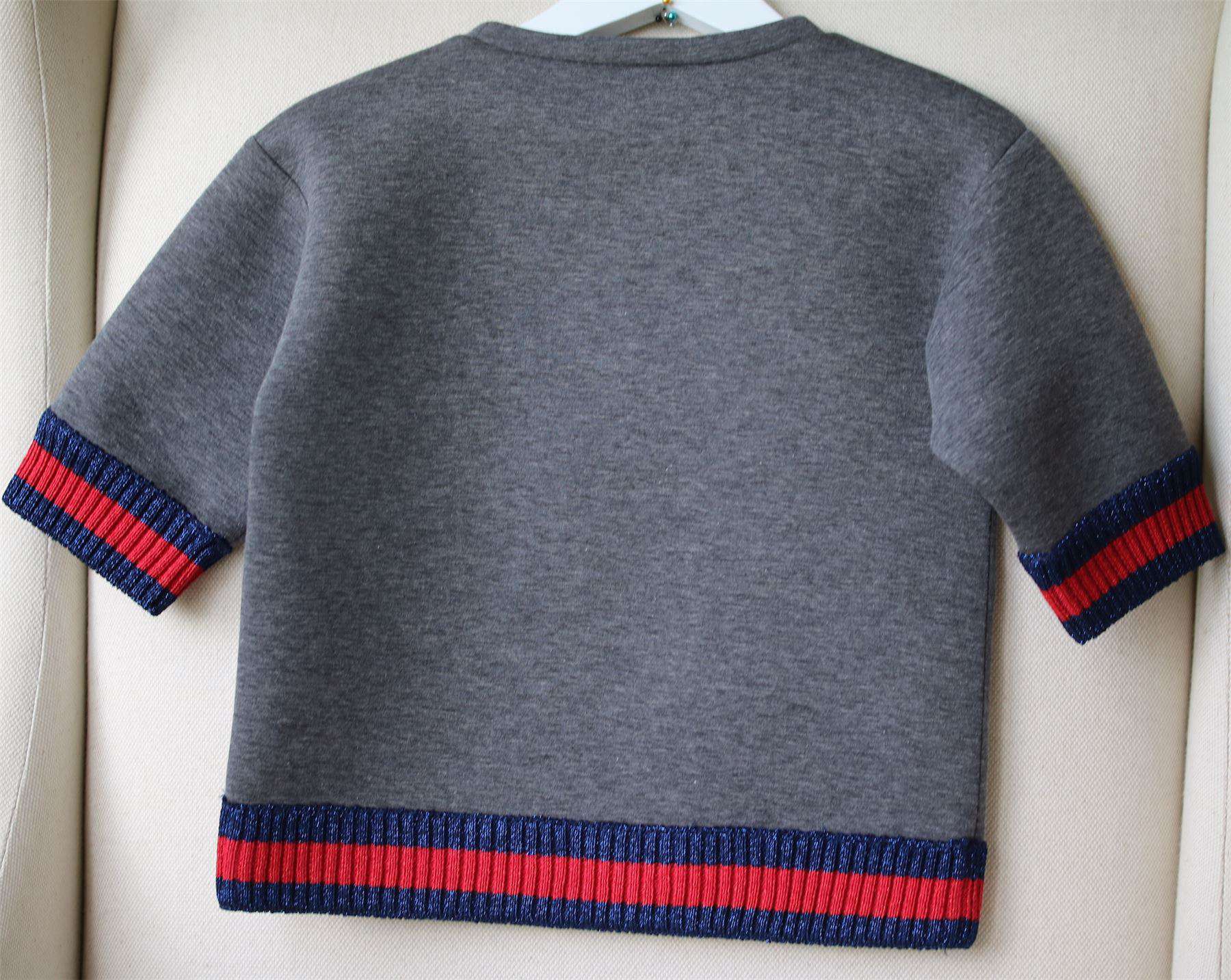 GUCCI GIRLS GREY NEOPRENE SEQUIN BLIND FOR LOVE SWEATER 4 YEARS - Image 3