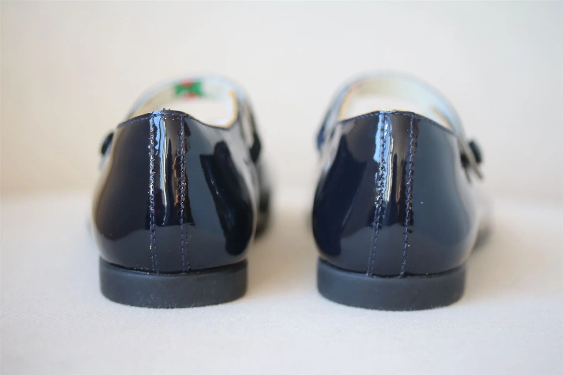 GUCCI GIRLS NAVY BLUE CRYSTAL BOW LEATHER SHOES EU 25 UK 8 - Image 4