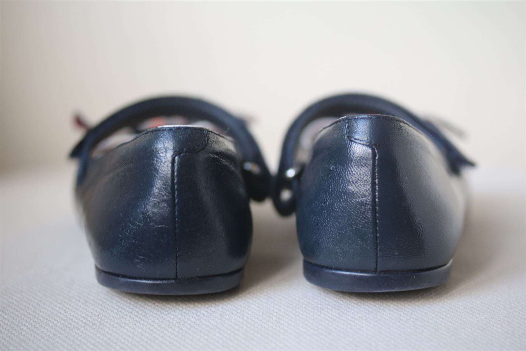 GUCCI GIRLS NAVY BLUE LEATHER SHOES EU 28 UK 10 - Image 3