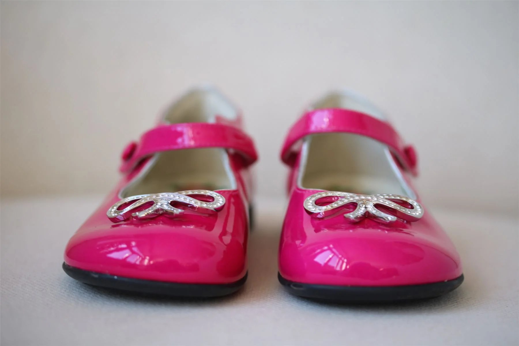 GUCCI GIRLS PINK CRYSTAL BOW LEATHER SHOES EU 25 UK 8 - Image 3