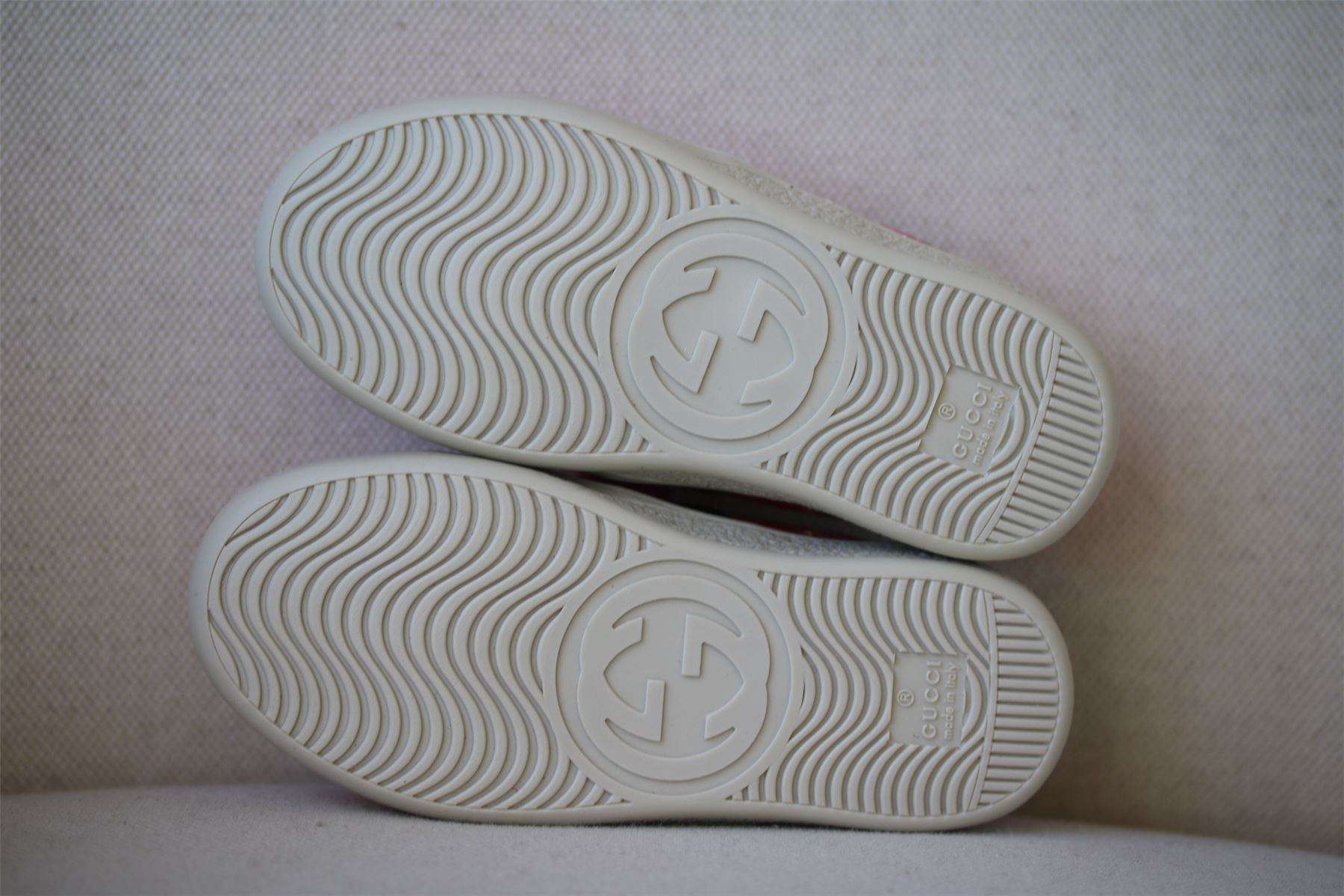 GUCCI GIRLS PINK & GOLD WEB TRAINERS EU 25 UK 8 - Image 4