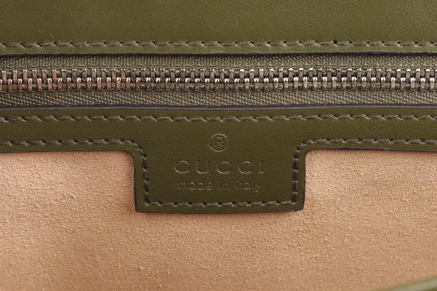 GUCCI GREEN ARIA MARMONT SMALL LEATHER SHOULDER BAG - Image 9