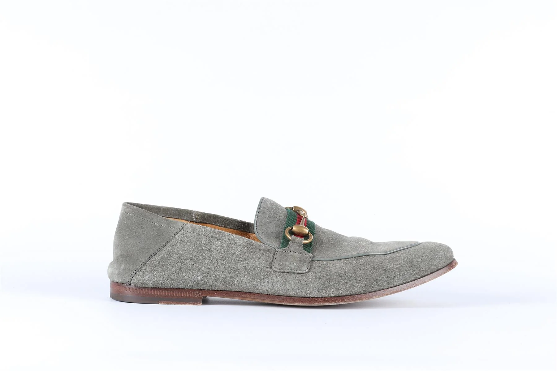 GUCCI GREEN PRINCETOWN SUEDE LOAFERS EU 41.5 UK 7.5 US 8.5 - Image 2