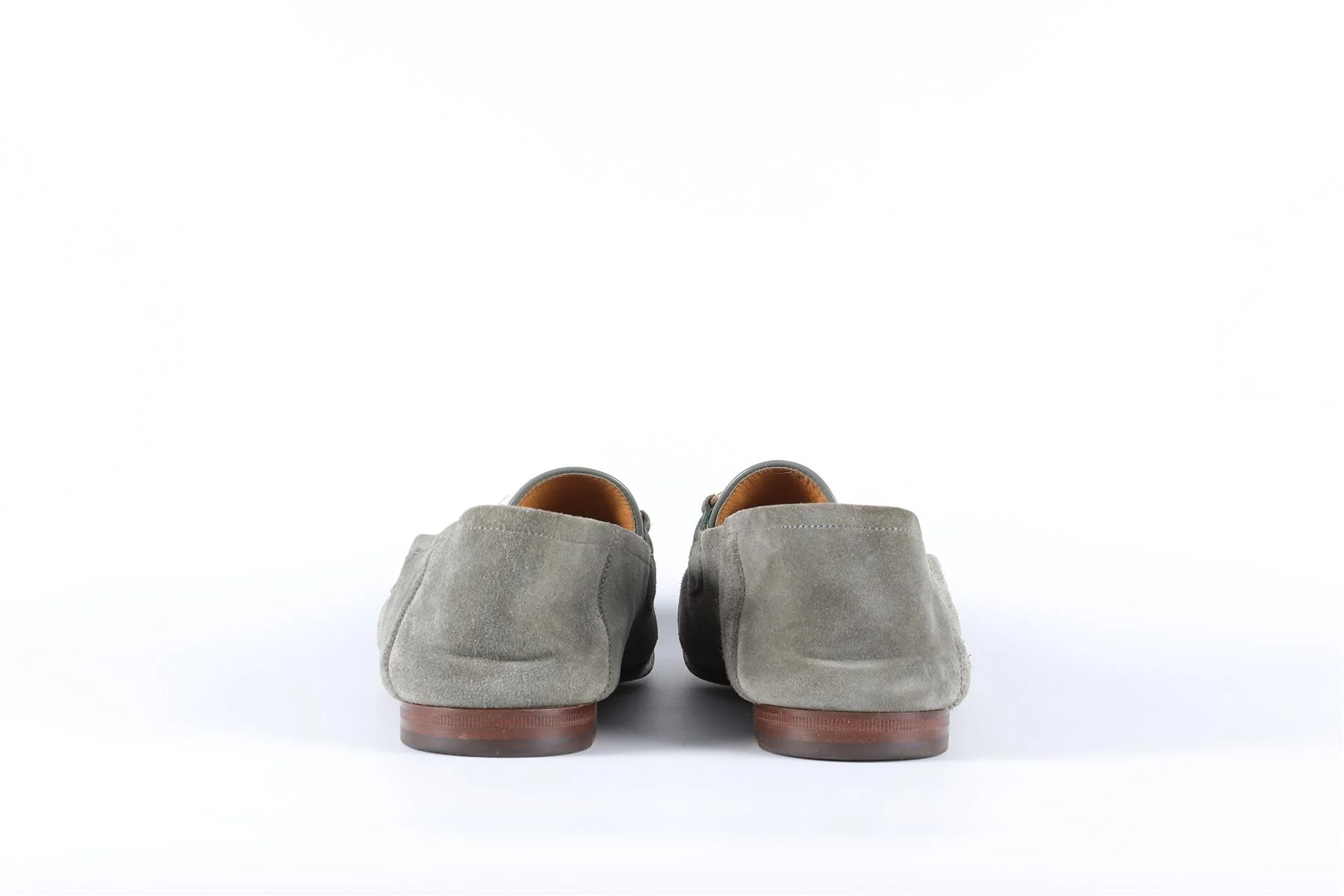 GUCCI GREEN PRINCETOWN SUEDE LOAFERS EU 41.5 UK 7.5 US 8.5 - Image 5
