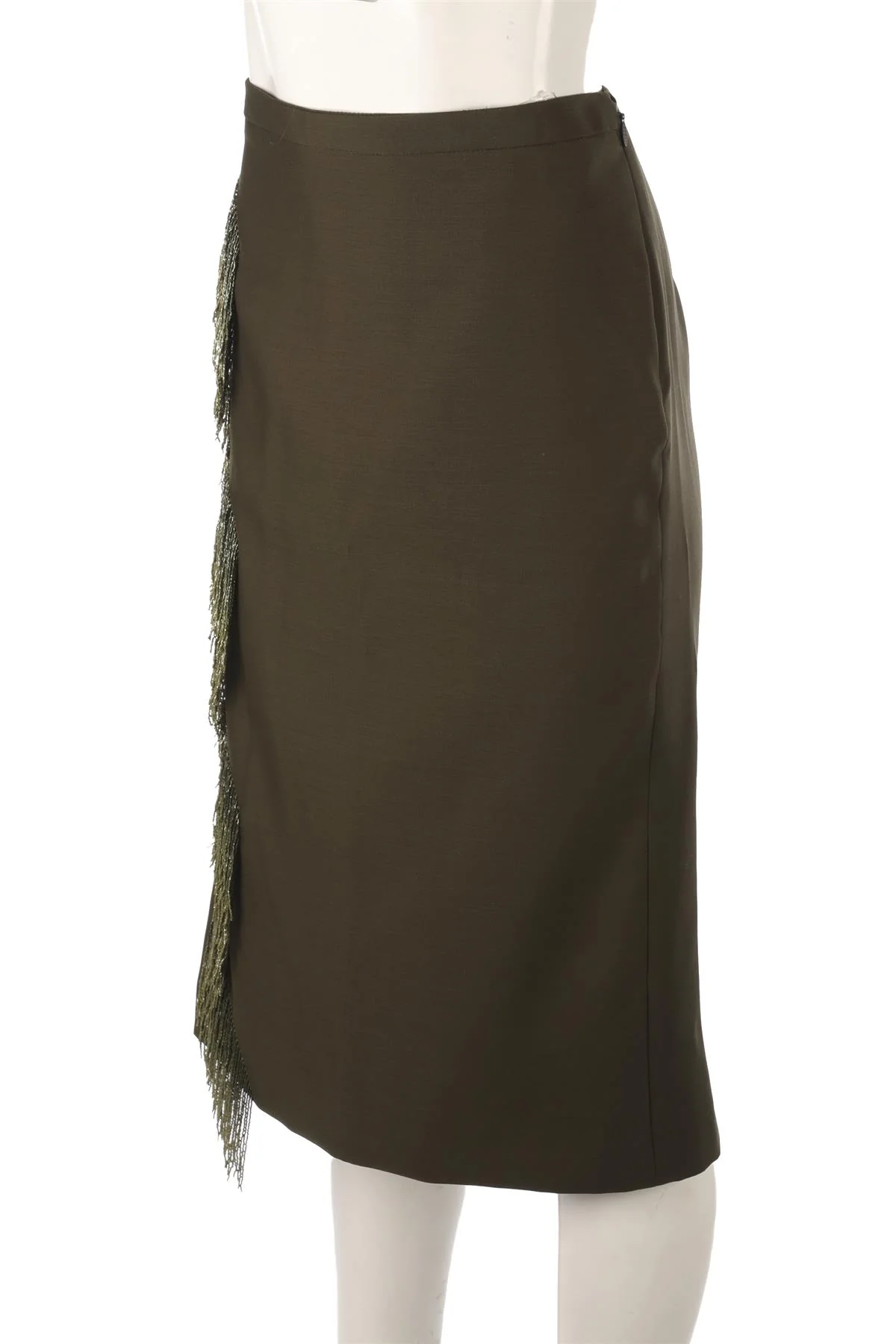 GUCCI GREEN WOOL MIDI SKIRT IT 42 UK 10 - Image 3