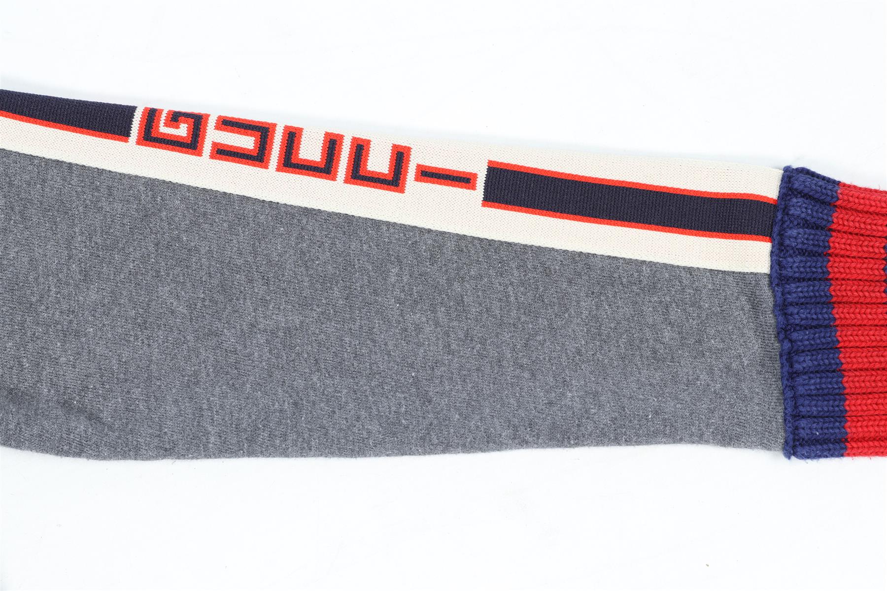 GUCCI GREY, NAVY, CREAM AND RED KIDS BOYS COTTON HOODIE 6 YEARS - Image 3